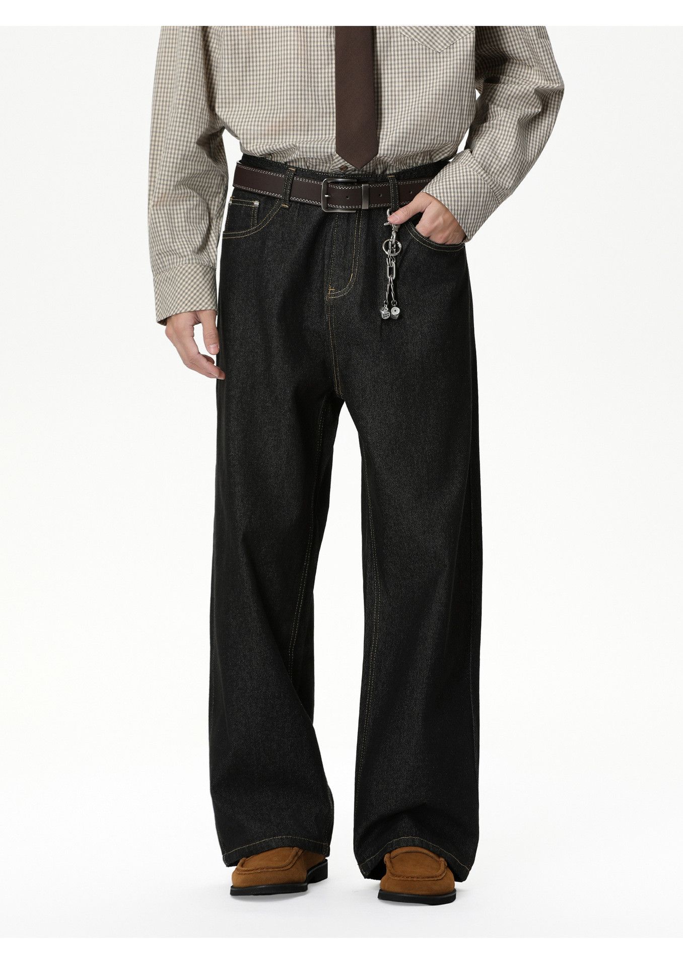 Jean Men's Loose Wide-Leg Cleanfit Casual Straight Leg Jeans Size US 32 / EU 48 - 1 Thumbnail