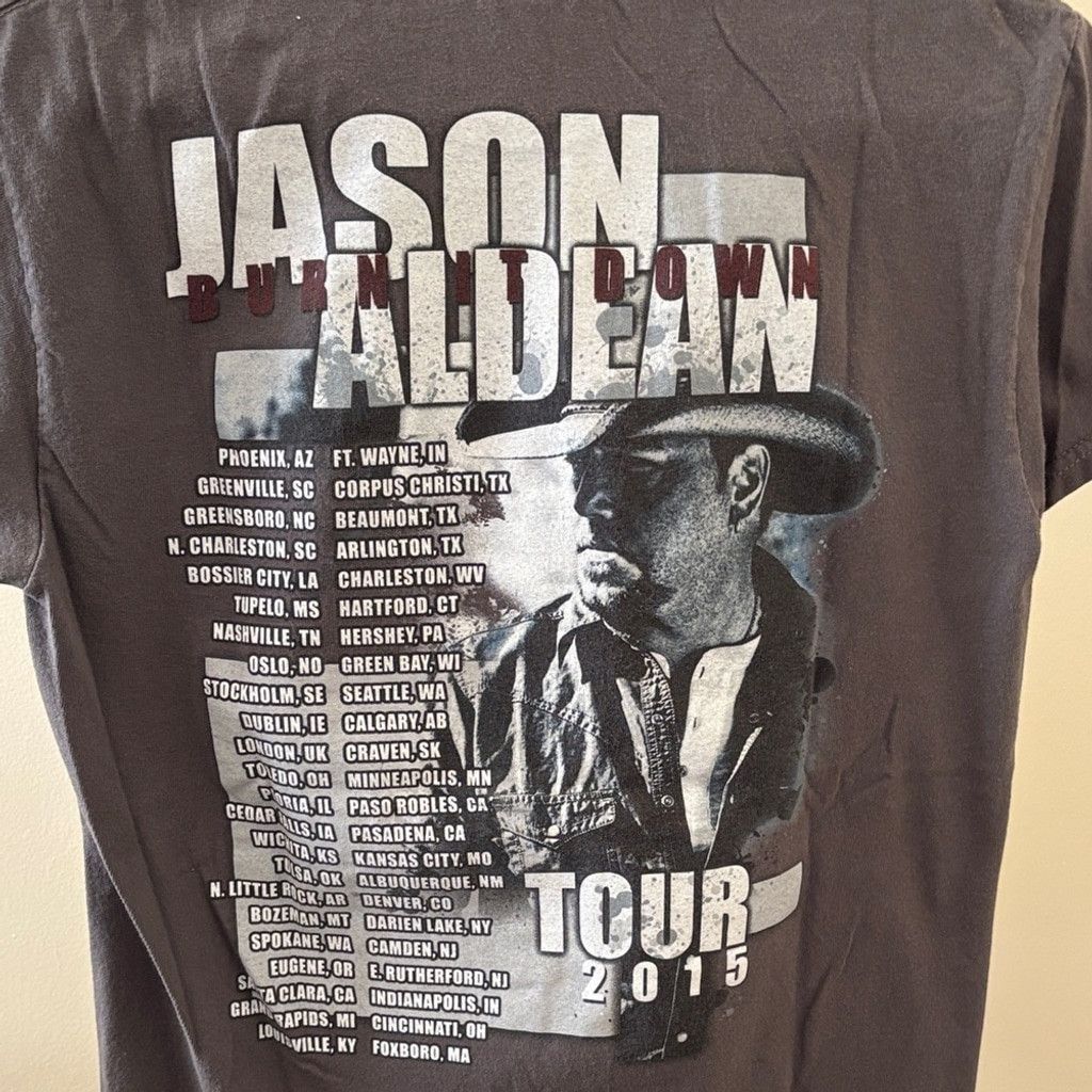 Gildan Jason Aldean Burn It Down Tour 2015 Shirt Band Tee Shirt Sm Size US S / EU 44-46 / 1 - 4 Thumbnail