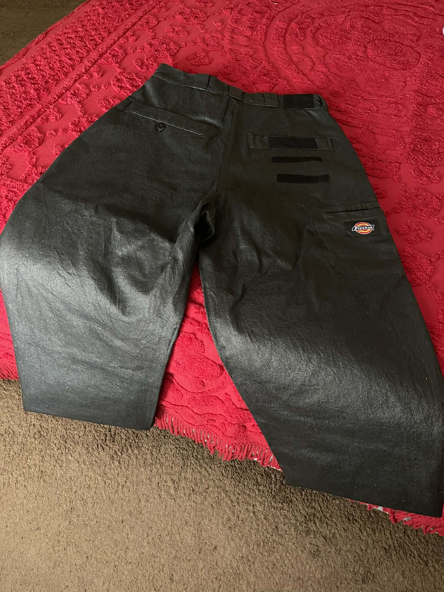 Other Black Waxed Raw Denim Jeans by Five-Koh Size US 32 / EU 48 - 2 Thumbnail