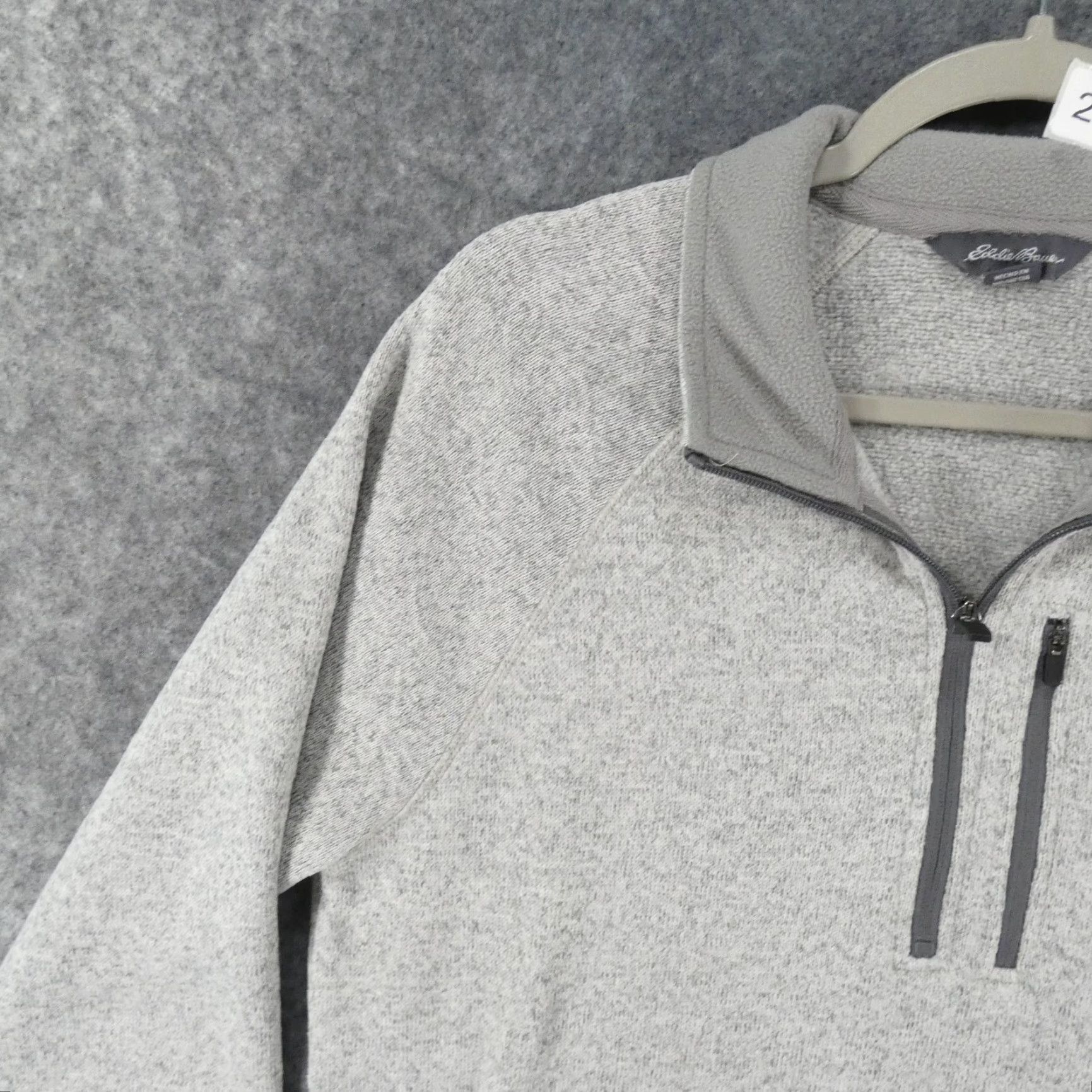 Eddie Bauer Eddie Bauer Sweater Mens Large Long Sleeve Fleece Pullover 1/4 Zip Light Gray Size US L / EU 52-54 / 3 - 3 Thumbnail