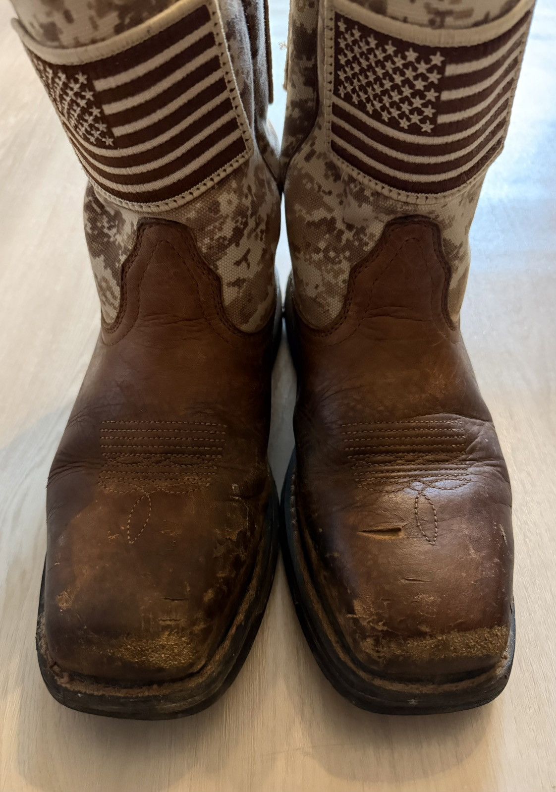 Ariat Ariat WorkHog Patriot Steel Toe Work Boots Leathe Camo Sz 9D Size US 9 / EU 42 - 7 Thumbnail