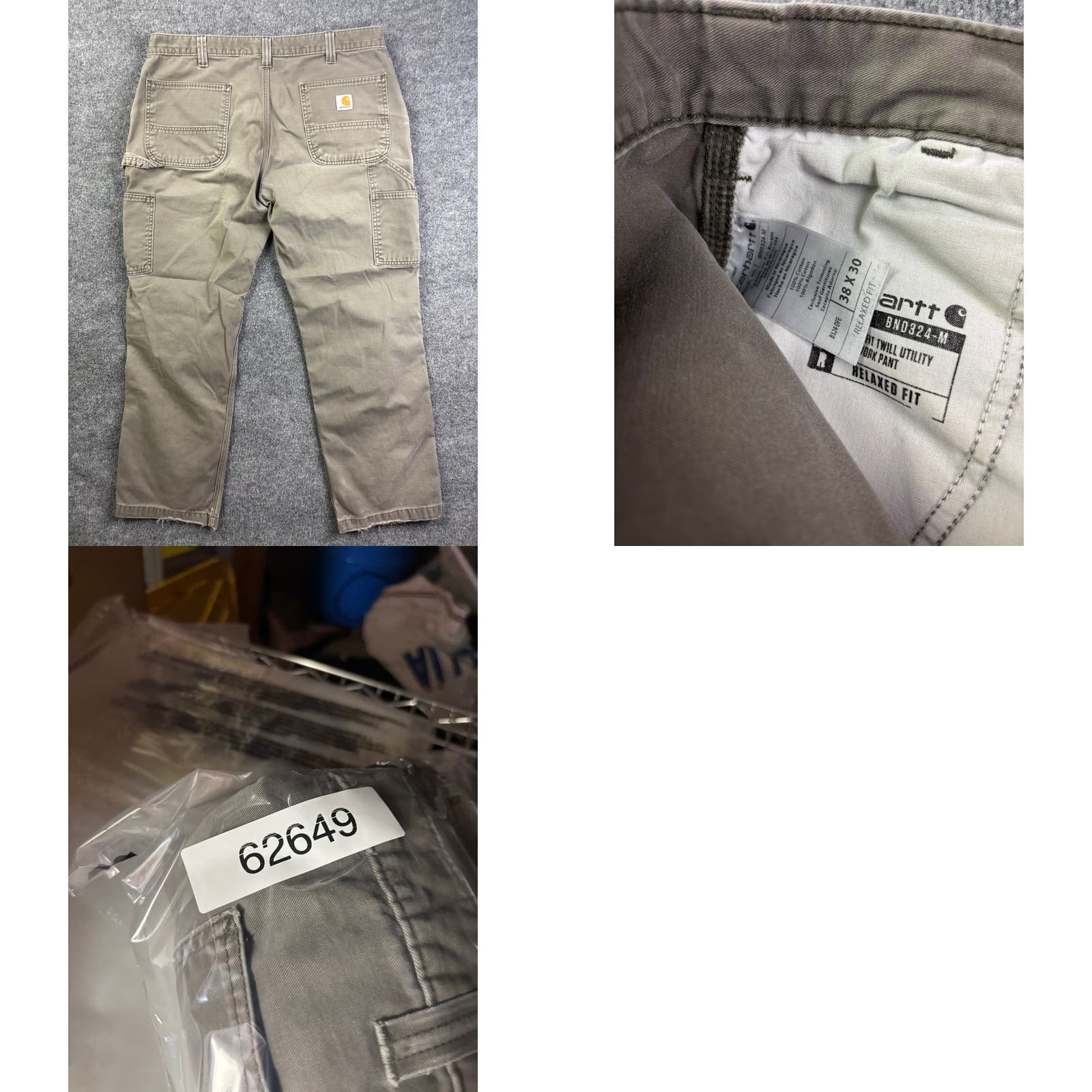 Carhartt Carhartt Carpenter Pants Mens 38x30 Gray Distressed Relaxed Fit Twill Utility Pants Size US 38 / EU 54 - 8 Thumbnail