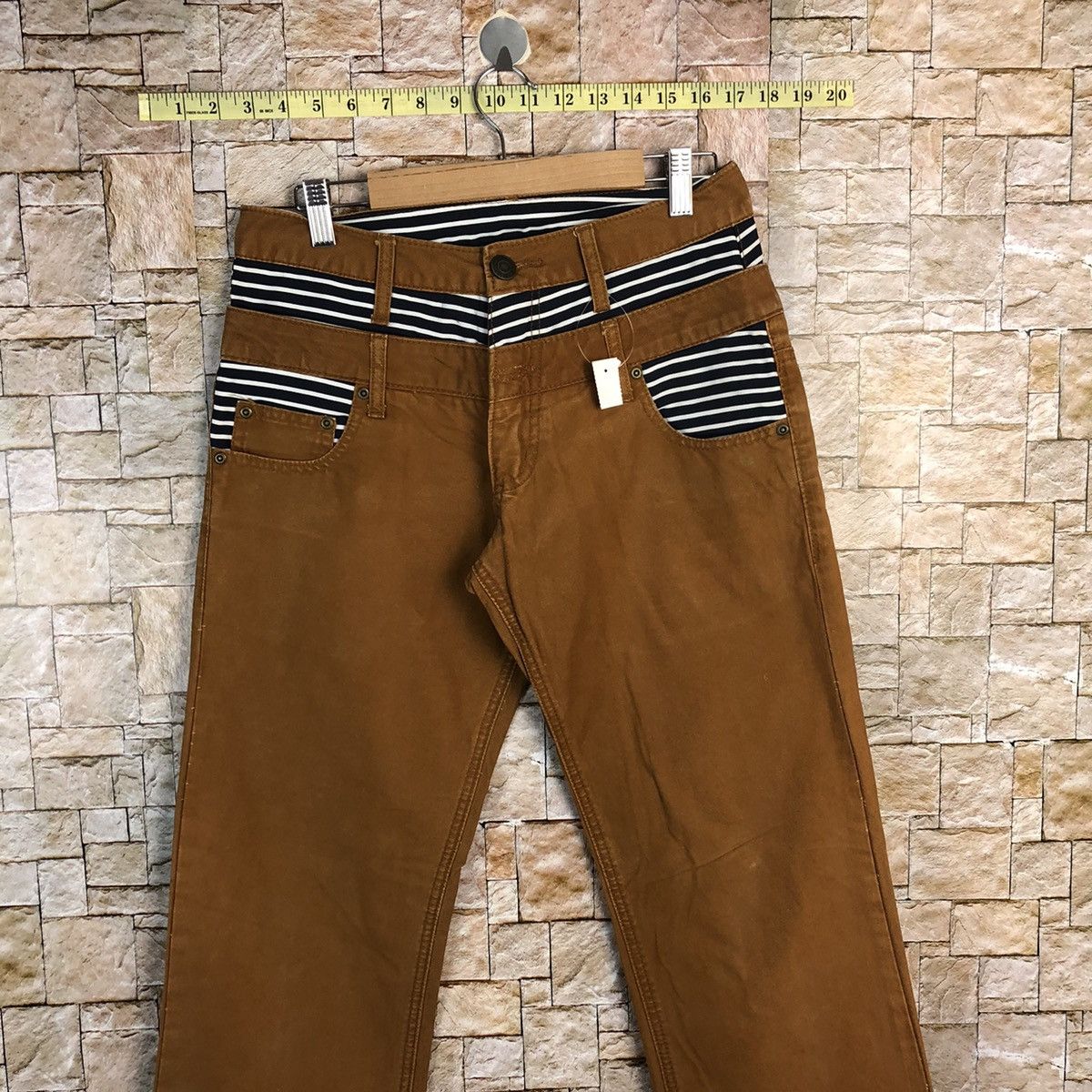 Japanese Brand Japan double waist Brown vintage cargo Pants #A434 Size US 28 / EU 44 - 2 Thumbnail