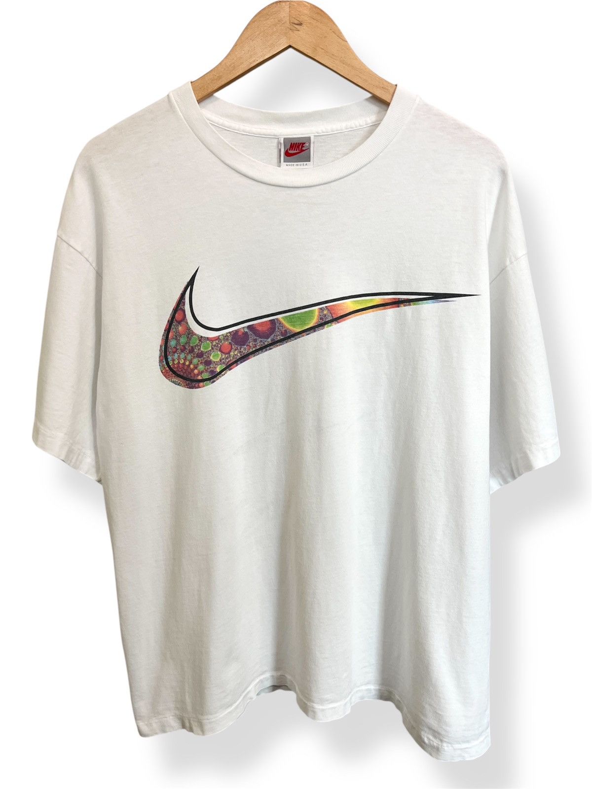 Nike Vintage 90s Nike Big Swoosh Fractal Art Shirt - Large Size US L / EU 52-54 / 3 - 1 Thumbnail
