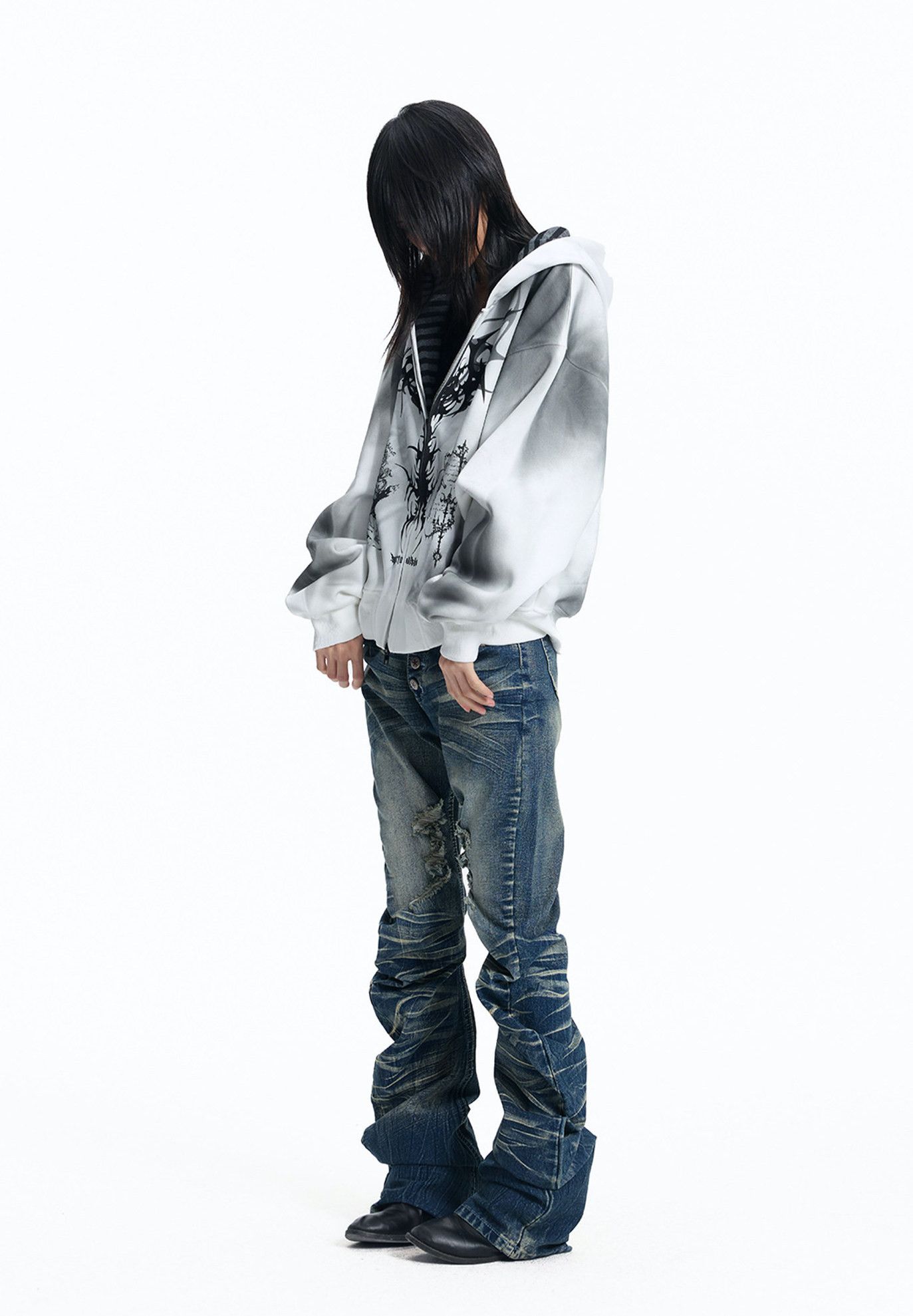 Japanese Brand Crack Washed Pants Size US 32 / EU 48 - 8 Thumbnail