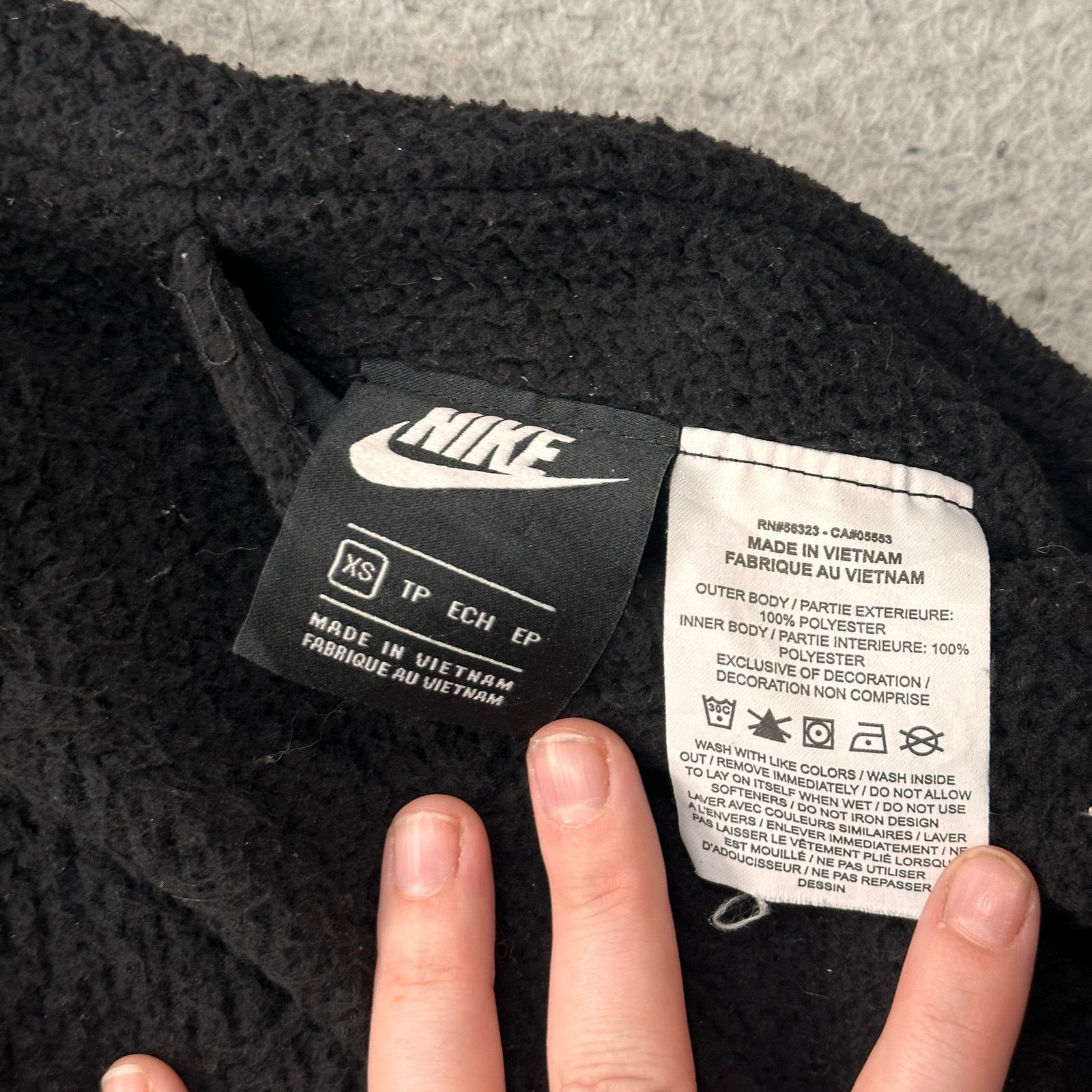 Nike Nike Womens XS Big Swoosh Reversible Sherpa Jacket Black Size XS / US 0-2 / IT 36-38 - 3 Thumbnail