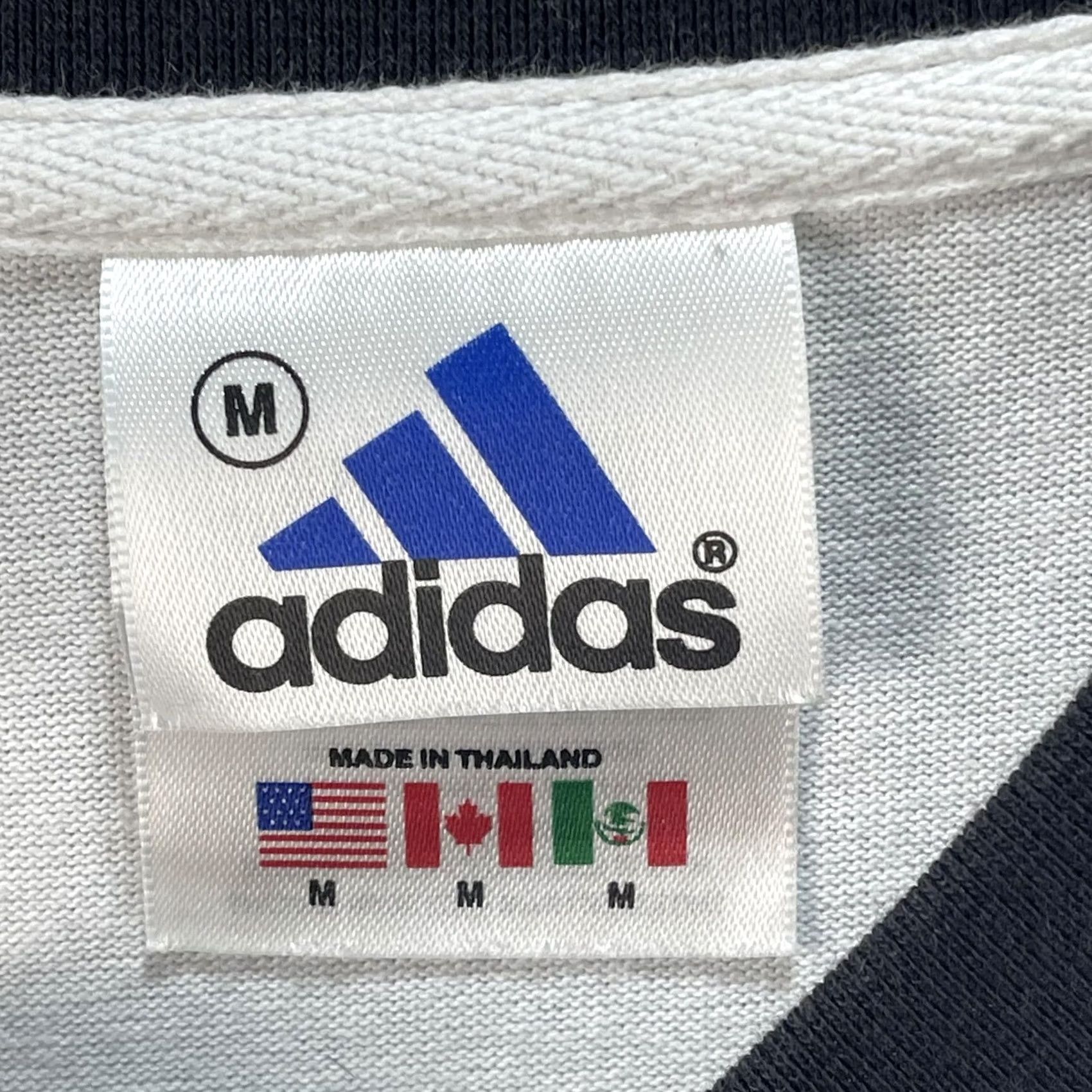 Adidas Adidas Shirt Mens Medium White Black V Neck Three Stripes Athletic 2000s Y2K Size US M / EU 48-50 / 2 - 5 Thumbnail