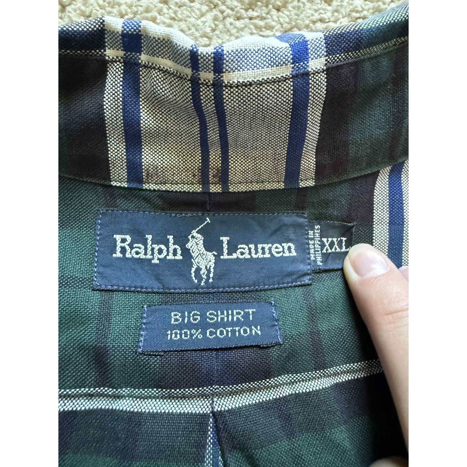 Ralph Lauren Ralph Lauren Plaid Button-Down Big Shirt Green Men's XXL Size US XXL / EU 58 / 5 - 3 Thumbnail