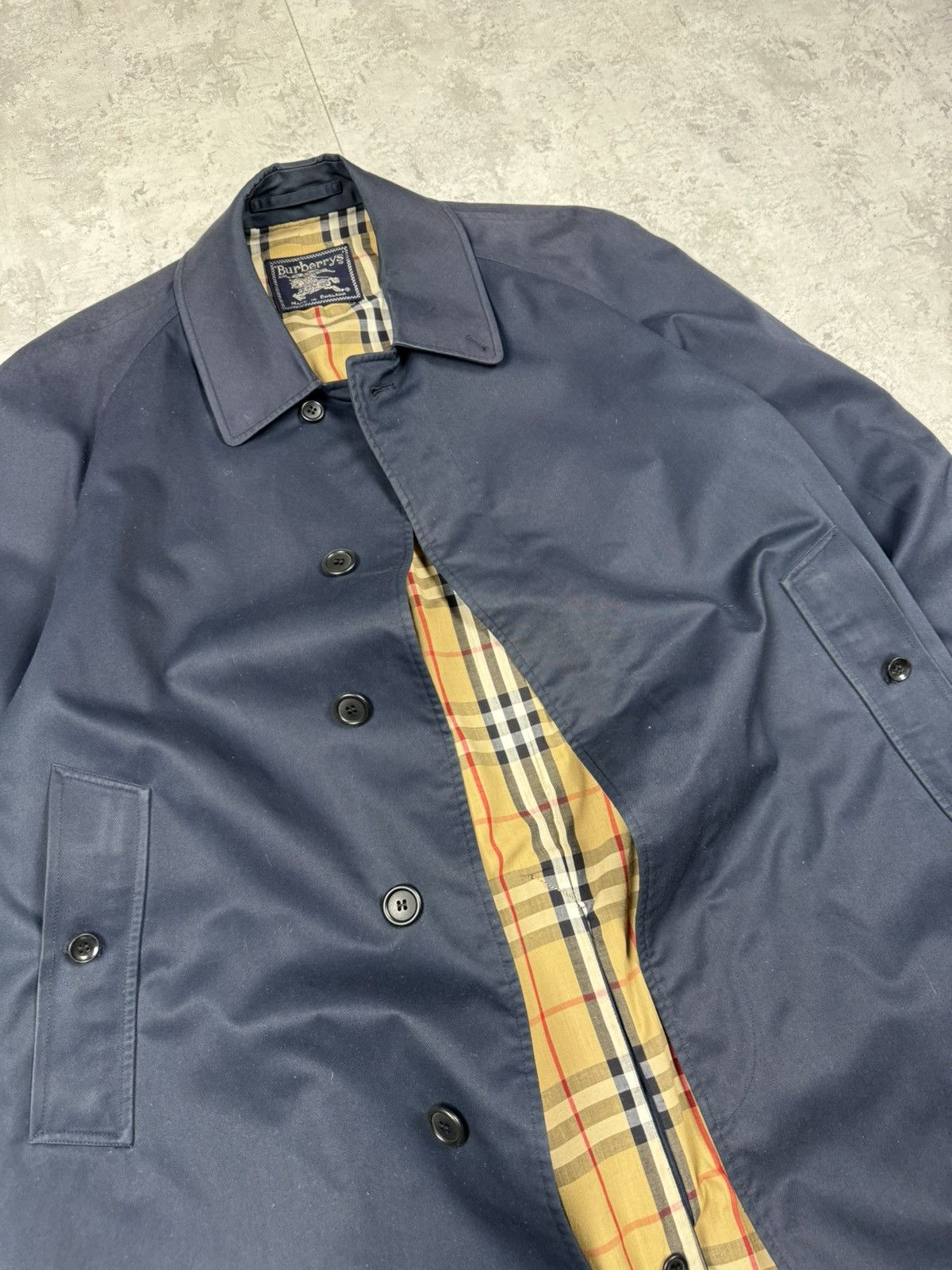 Burberry Vintage Burberry Trench Coat Dark Blue Jacket Size L-XL Size XL / US 12-14 / IT 48-50 - 4 Thumbnail