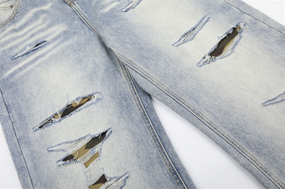 Vintage Men's Hippie Punk Distressed Ripped Flared Jeans Size US 32 / EU 48 - 4 Thumbnail