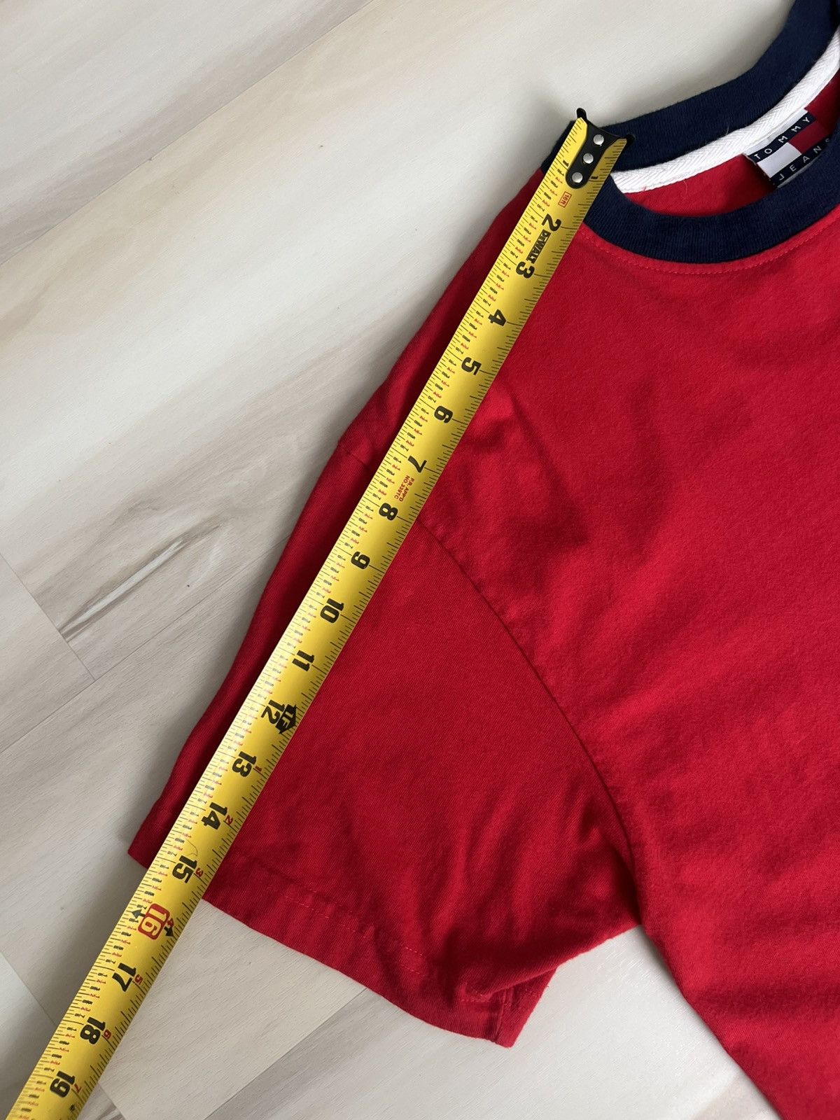 Tommy Hilfiger × Tommy Jeans × Vintage VTG Tommy Hilfiger Jeans Tee Sz L Men Red Box Logo Ringer Size US L / EU 52-54 / 3 - 6 Thumbnail