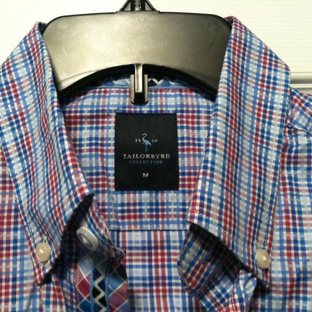 Tailorbyrd TAILORBYRD MENS NEW BLUE 100%COTTON CASUAL SHIRT SIZE: M Size US M / EU 48-50 / 2 - 8 Thumbnail