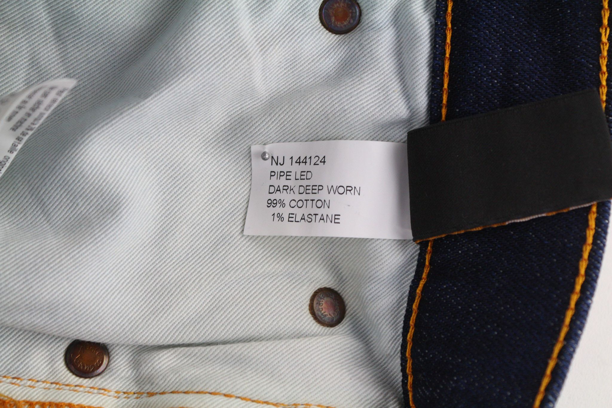 Nudie Jeans PIPE LED W29/L30 Skinny Cotton Stretch Blue Jeans 80610 Size US 29 - 7 Thumbnail