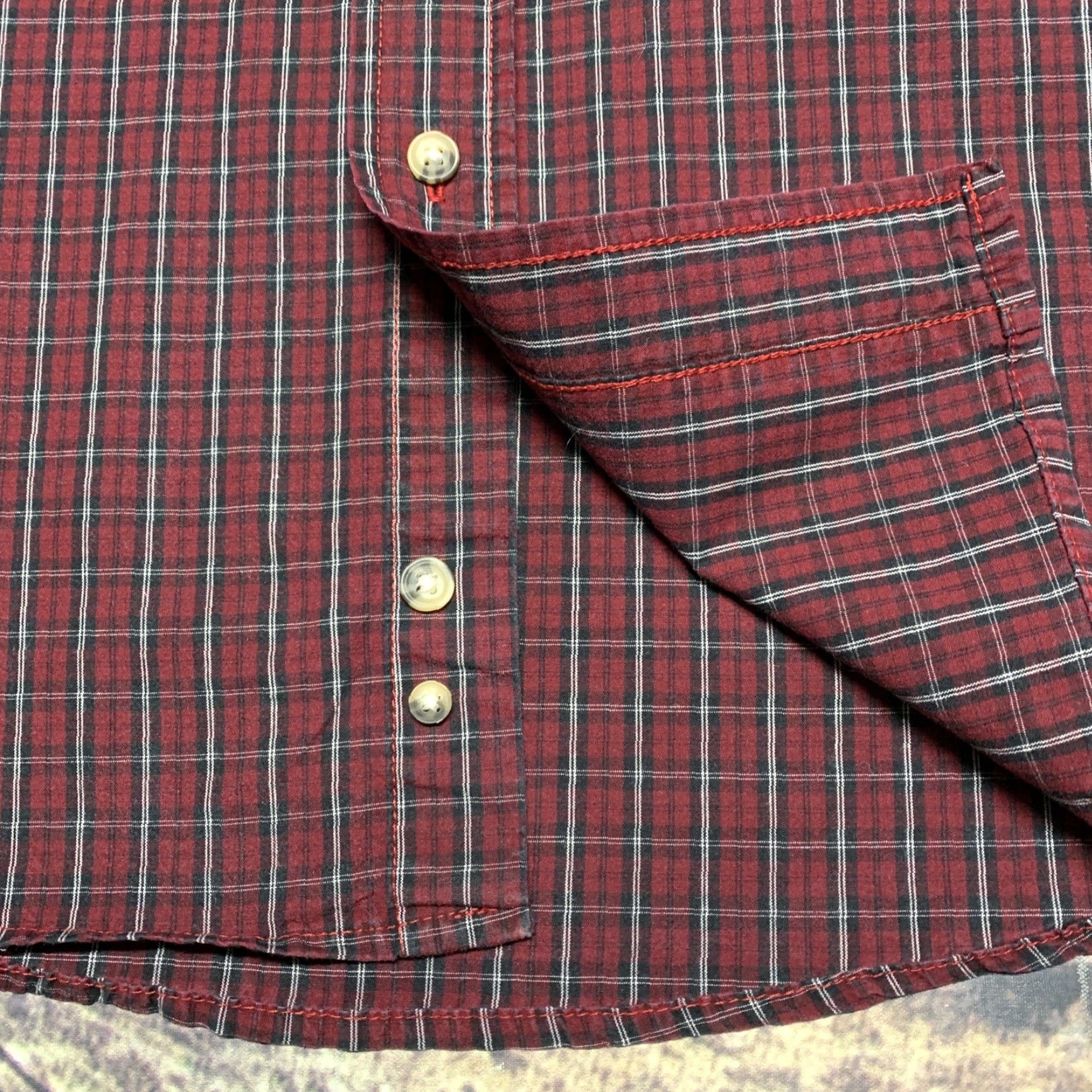 Wrangler Wrangler Mens Western Shirt Button Down Plaid Red Large Long Sleeve Size US L / EU 52-54 / 3 - 6 Thumbnail