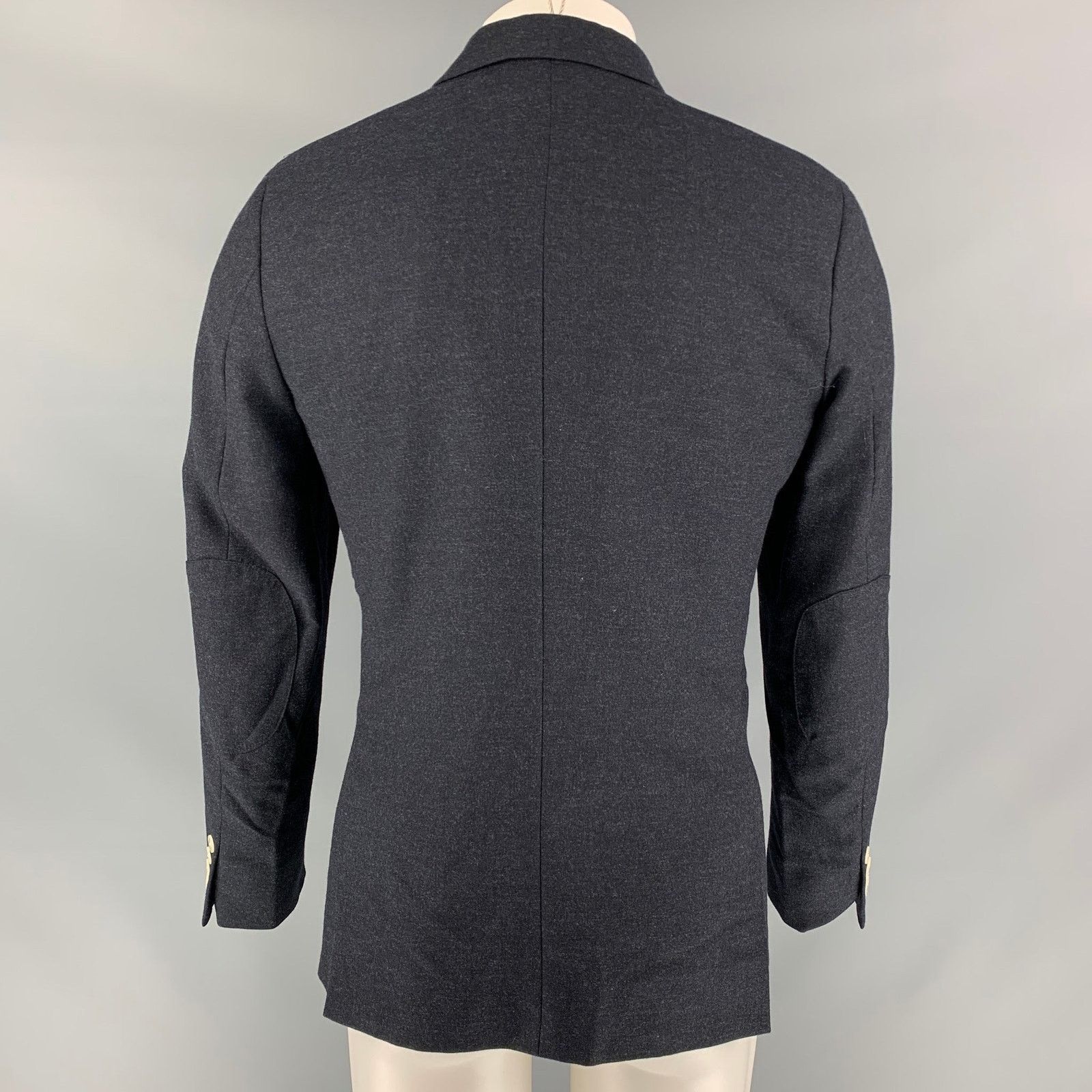 Band Of Outsiders Size 40 Grey Charcoal Wool Double Breasted Sport Coat Size 40R - 3 Thumbnail
