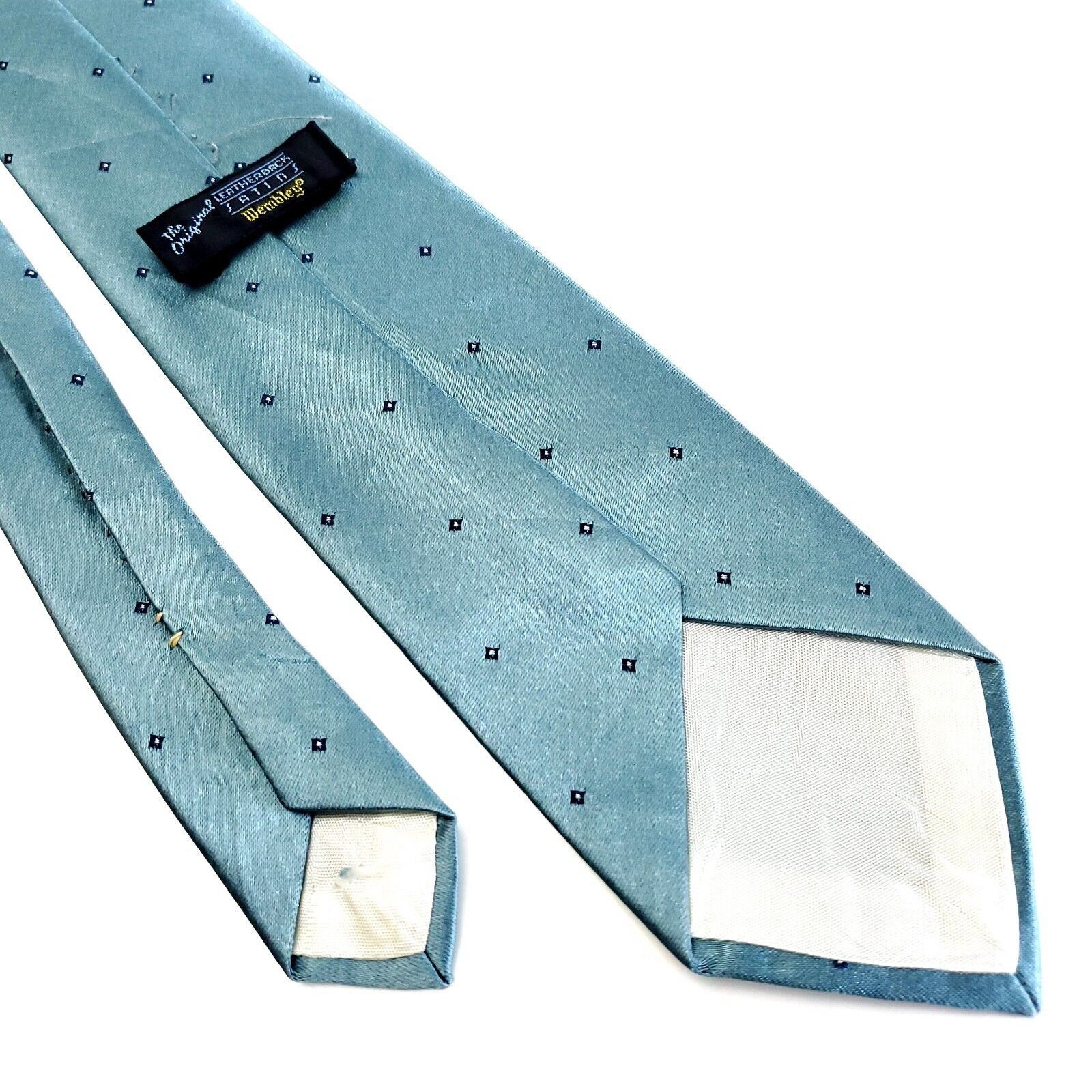 Other Wembley Vintage Satin Green Geometric Print Silk Tie Size ONE SIZE - 4 Thumbnail