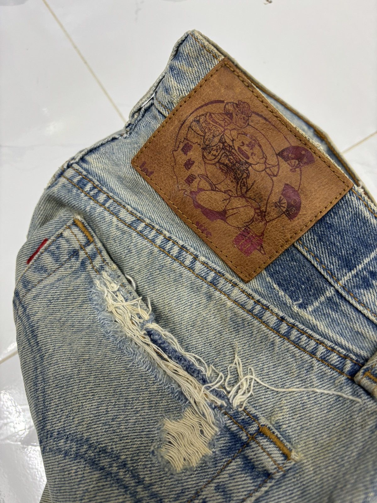 Kapital GRAIL Levis 501 Boro Sashiko Custom Distressed Denim Jeans Size US 30 / EU 46 - 15 Thumbnail