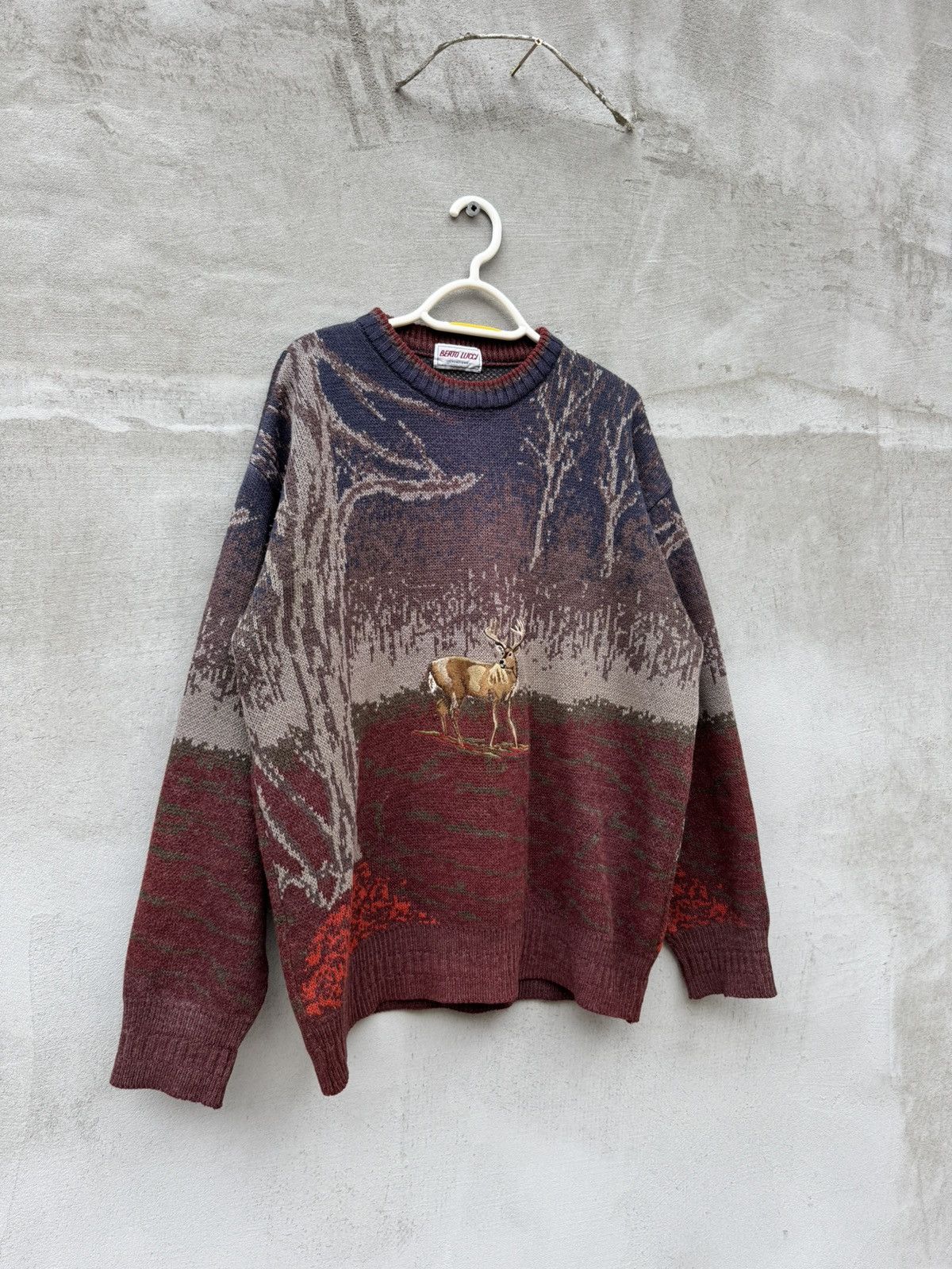 Vintage 🦌80s Vintage Forest Deer Sweater🏔️🌳 Size US L / EU 52-54 / 3 - 5 Thumbnail