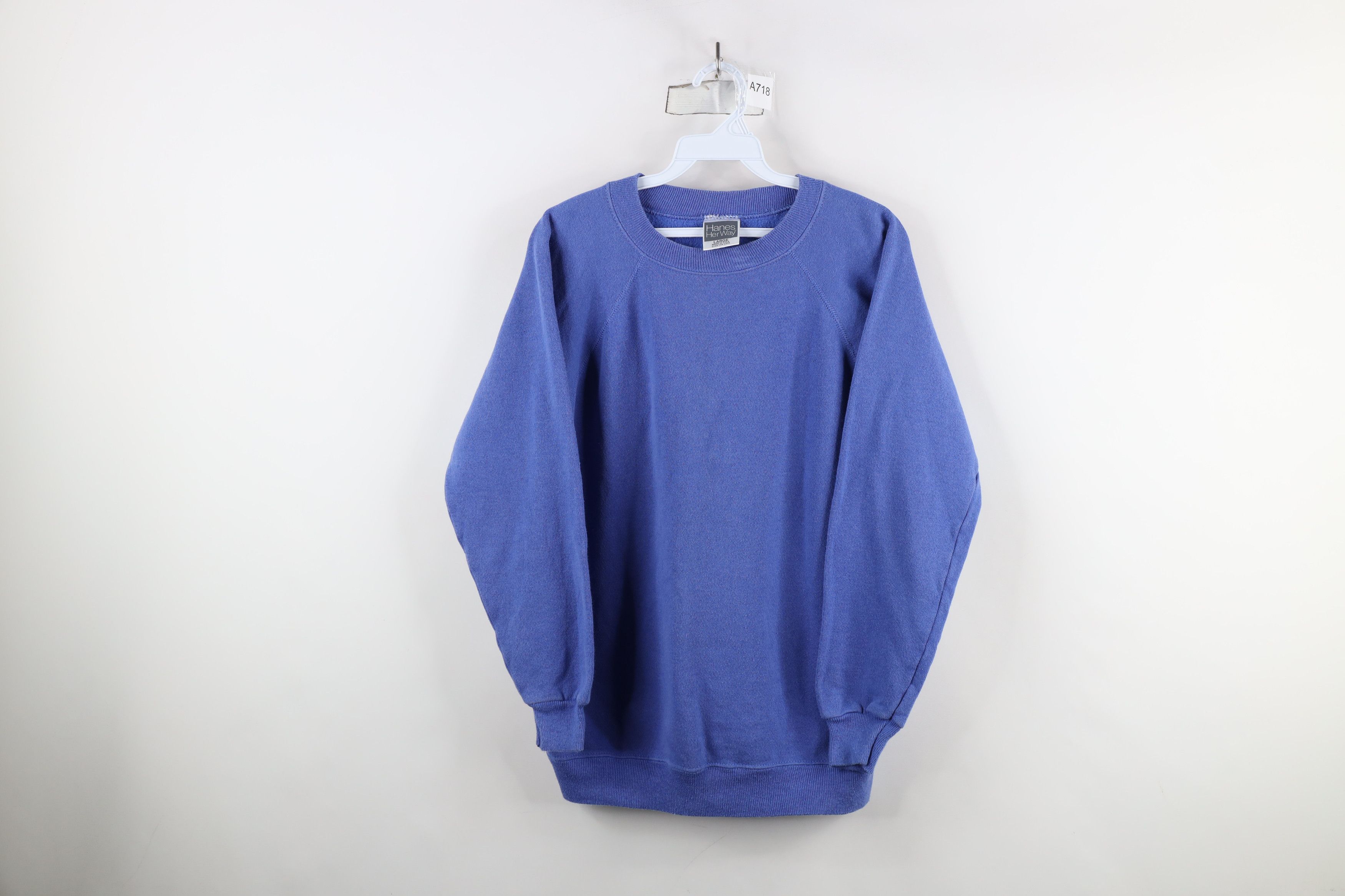 Vintage Vintage 90s Streetwear Crewneck Sweatshirt Periwinkle USA Size L / US 10 / IT 46 - 1 Thumbnail