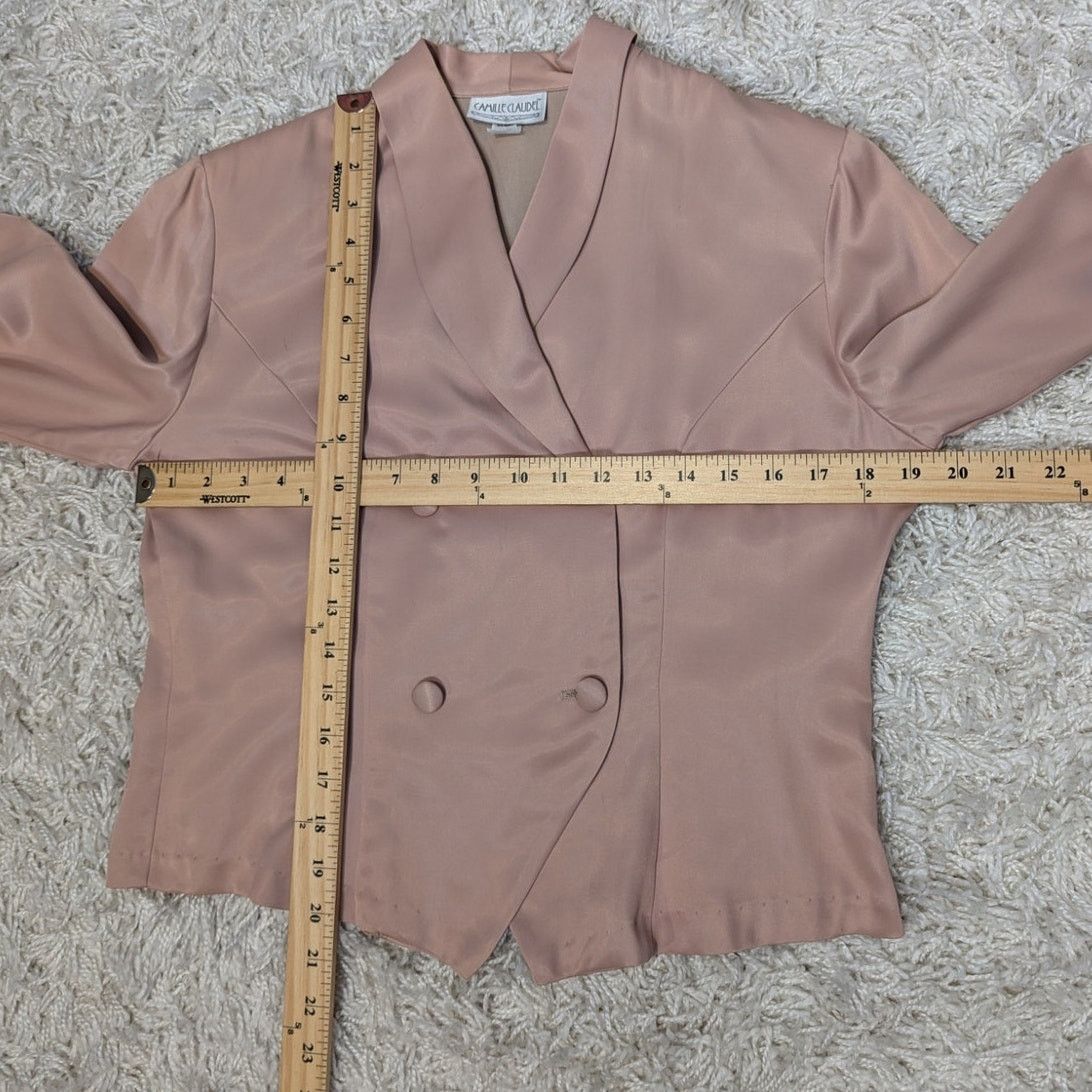 Vintage Vintage Camille Claudel Satin Double Breasted Pink Blouse Size M / US 6-8 / IT 42-44 - 5 Thumbnail