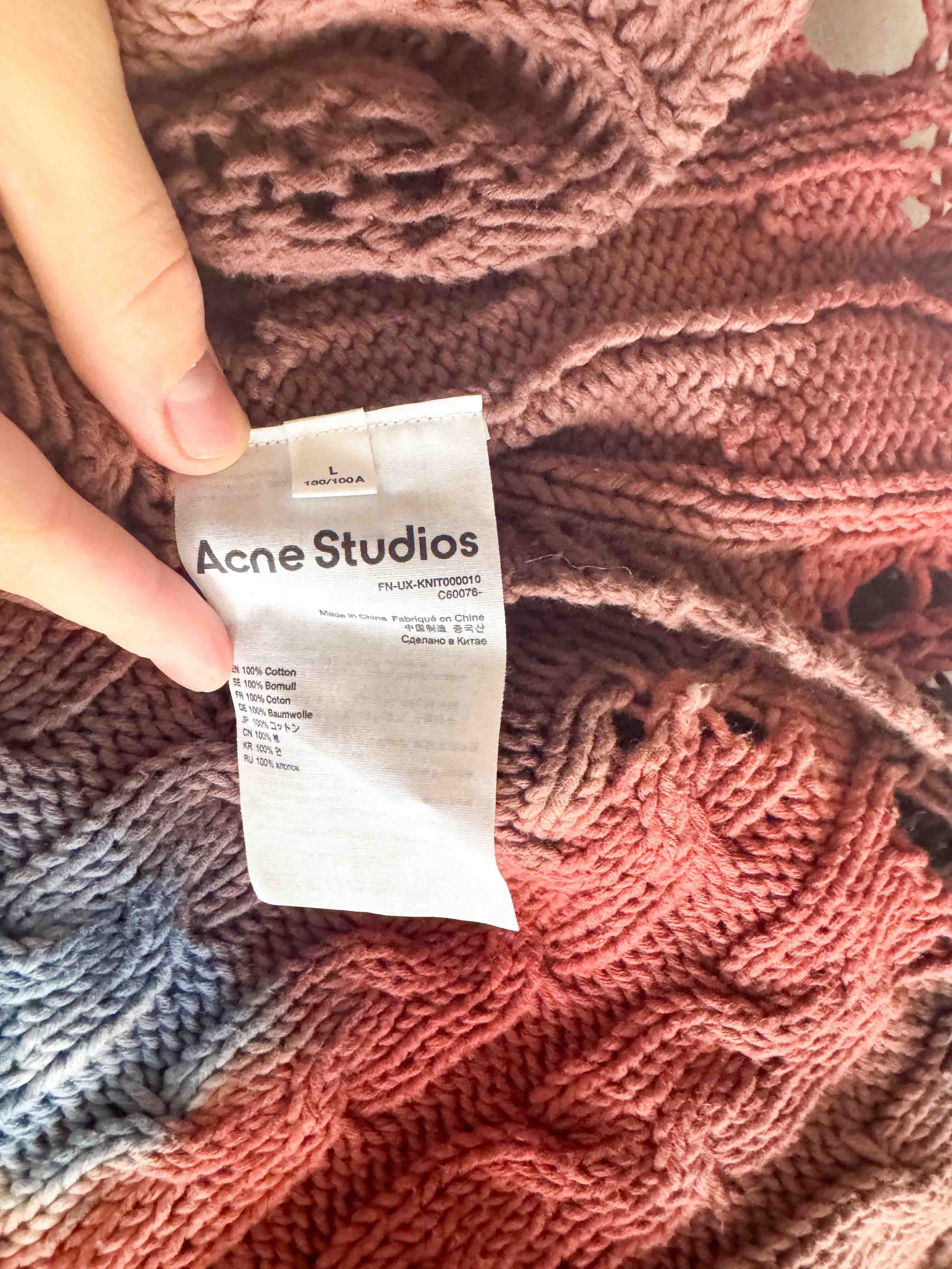 Acne Studios Acne Tie Dye Cable Knit Sweater Size US L / EU 52-54 / 3 - 7 Thumbnail