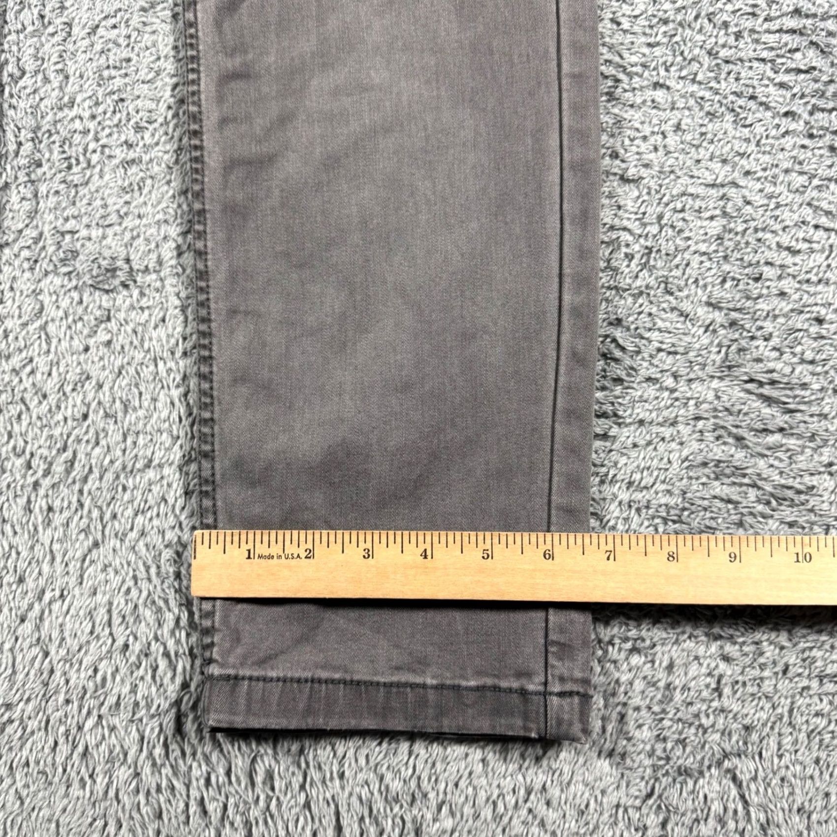 Vintage Mugsy Jeans Beans Slim Straight Chino Pants 31x30 Gray Men Casual Business 5-Pocket Logo Button Zip Stretch Cotton Blend Modern Regular Fit Size US 31 - 6 Thumbnail