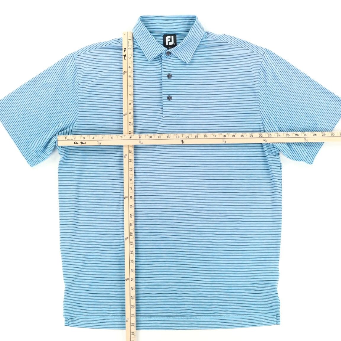 Footjoy Footjoy Polo Shirt Blue Men's XL Striped Heather Short Sleeve Shirt Size US XL / EU 56 / 4 - 3 Thumbnail