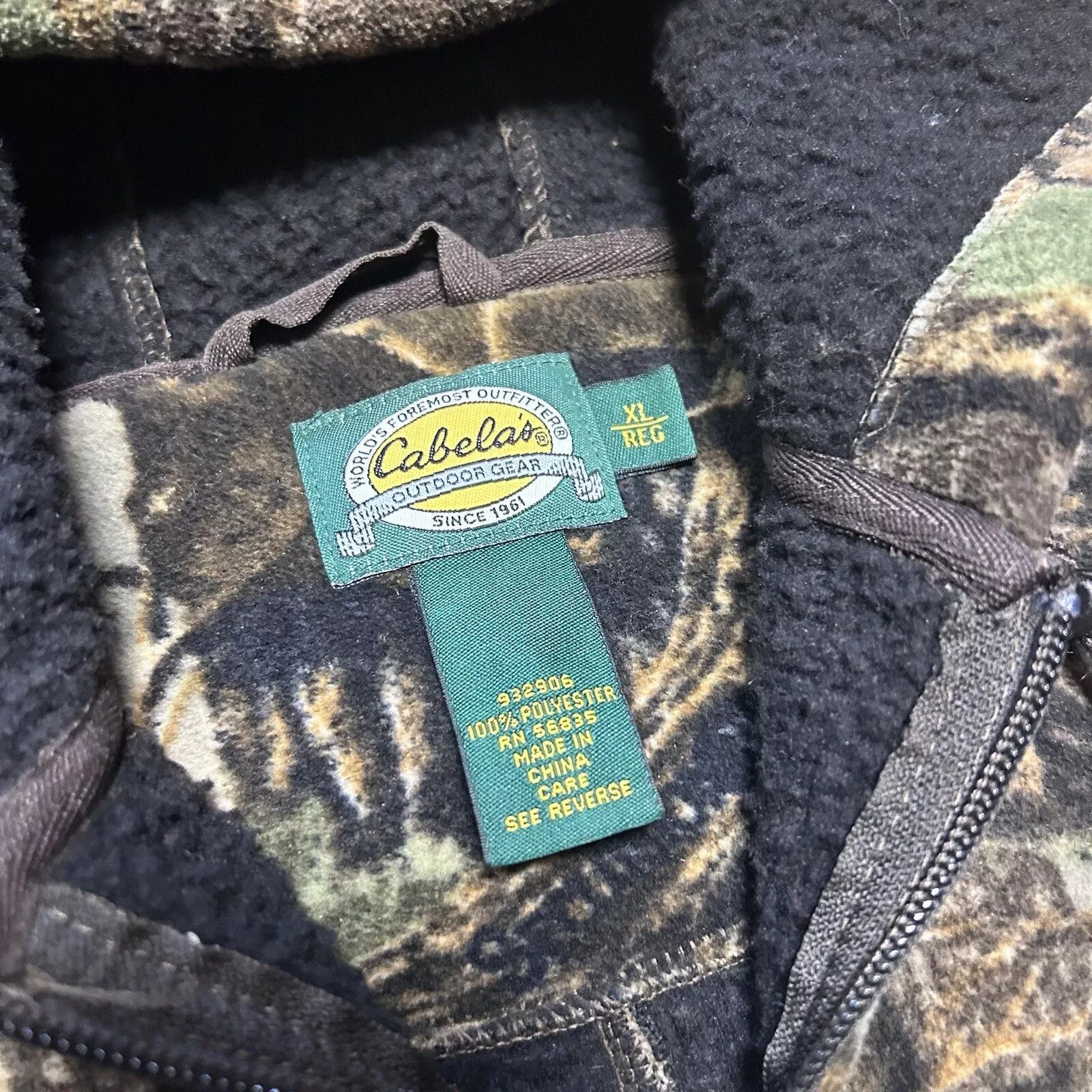Cabelas Vtg 90s Cabelas Seclusion 3D Camo Full Zip Fleece Size US XL / EU 56 / 4 - 6 Thumbnail