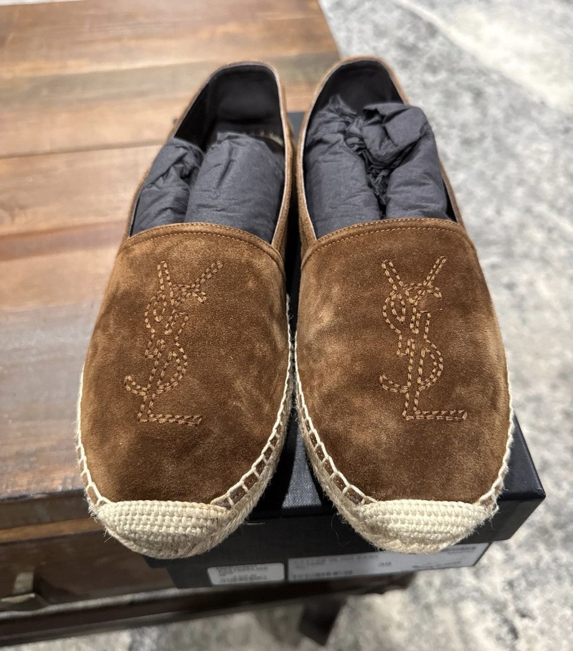 Yves Saint Laurent Saint Laurent Brown Suede YSL Espadrille Size 39 Size US 9.5 / IT 39.5 - 1 Thumbnail