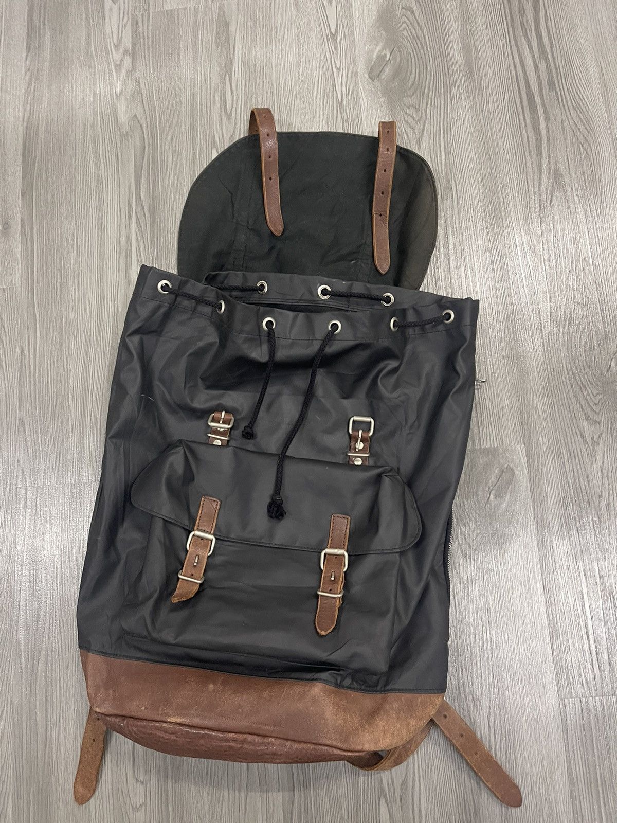 Union made ciaopanic Leather and tech nylon rucksack pack