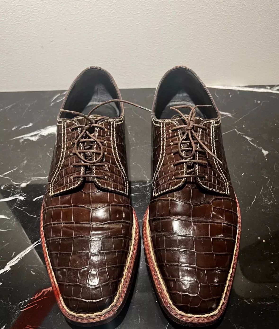 Testoni Testoni Crocodile Leather Men's Shoes Size US 10 / EU 43 - 1 Thumbnail