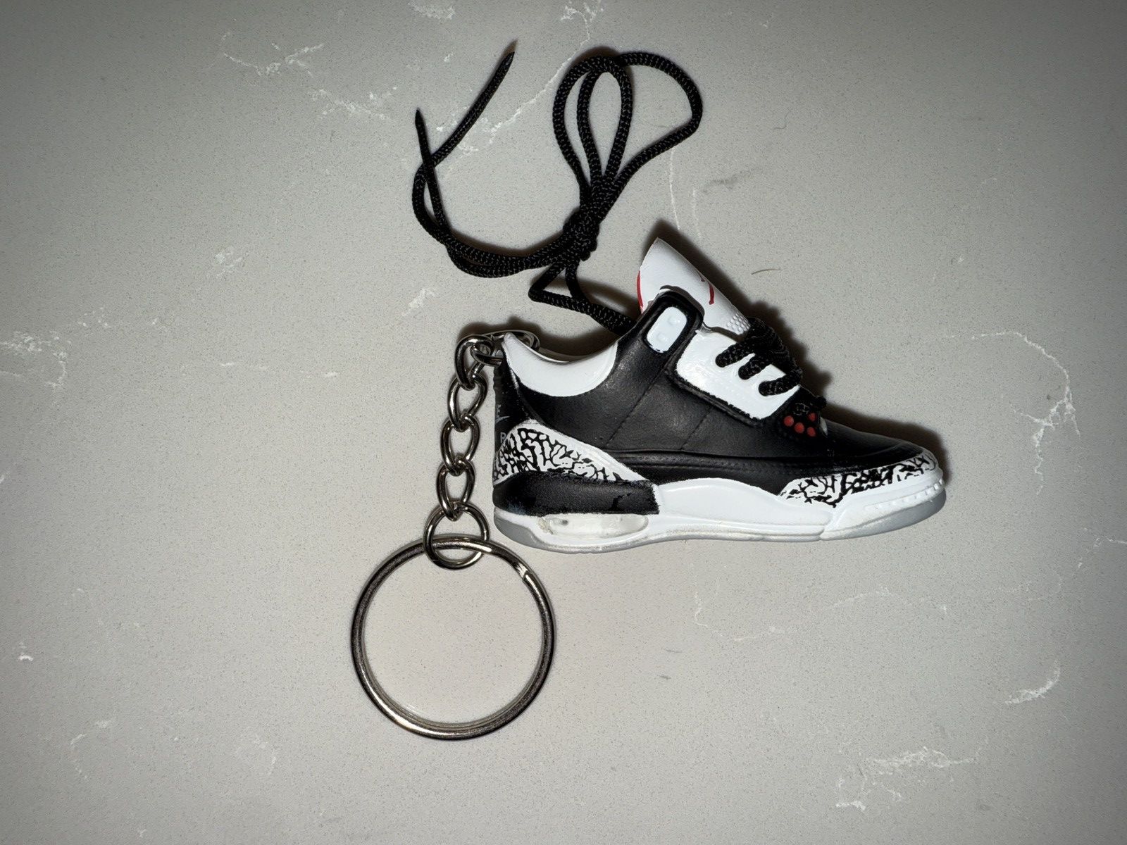 Nike 3D Mini Sneaker Shoe Nike Air Jordan 3 Black Cement keychain Size ONE SIZE - 8 Thumbnail