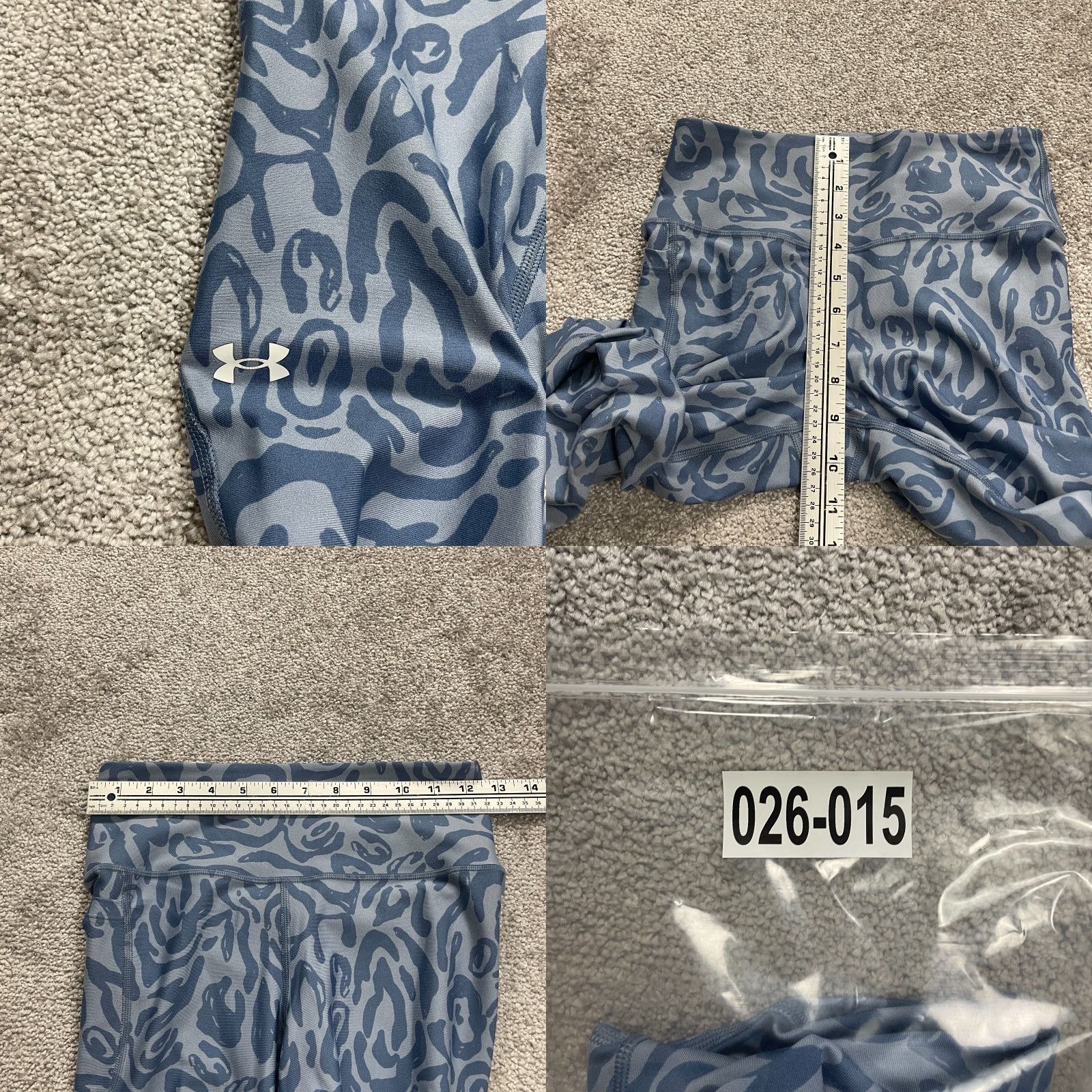 Under Armour VINTAGE Under Armour Compression Leggings Womens S/M Blue Patterned Athletic Gym 25x24 Size 28" / US 6 / IT 42 - 9 Thumbnail