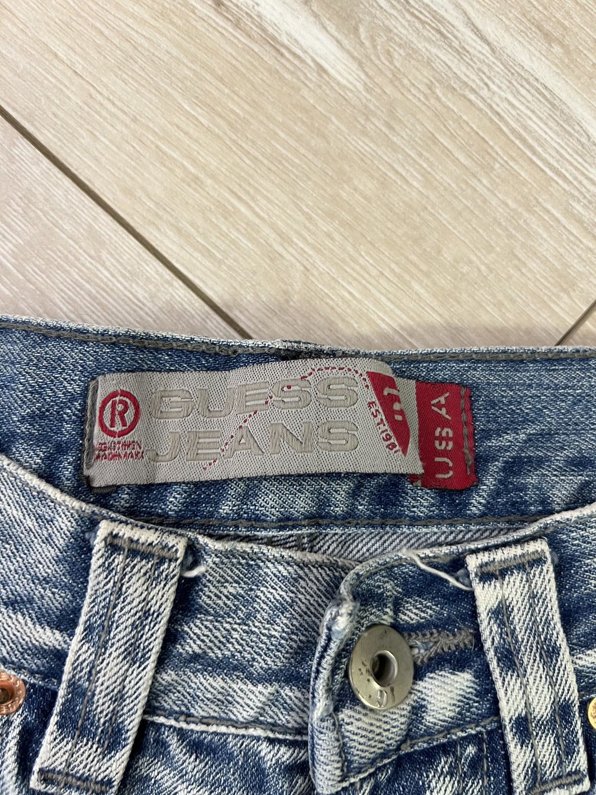 Guess × Japanese Brand × Vintage Crazy Vintage Y2K Low Rise hieroglyphics Guess Jeans Size 30" / US 8 / IT 44 - 4 Thumbnail