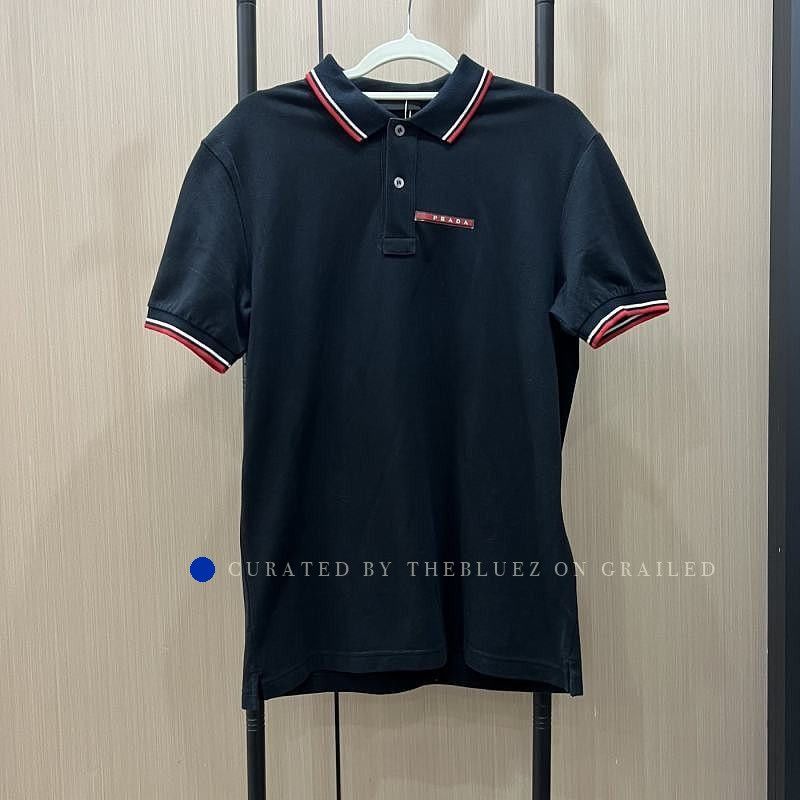Prada Stylish Black Polo with Logo Patch Size US M / EU 48-50 / 2 - 1 Thumbnail