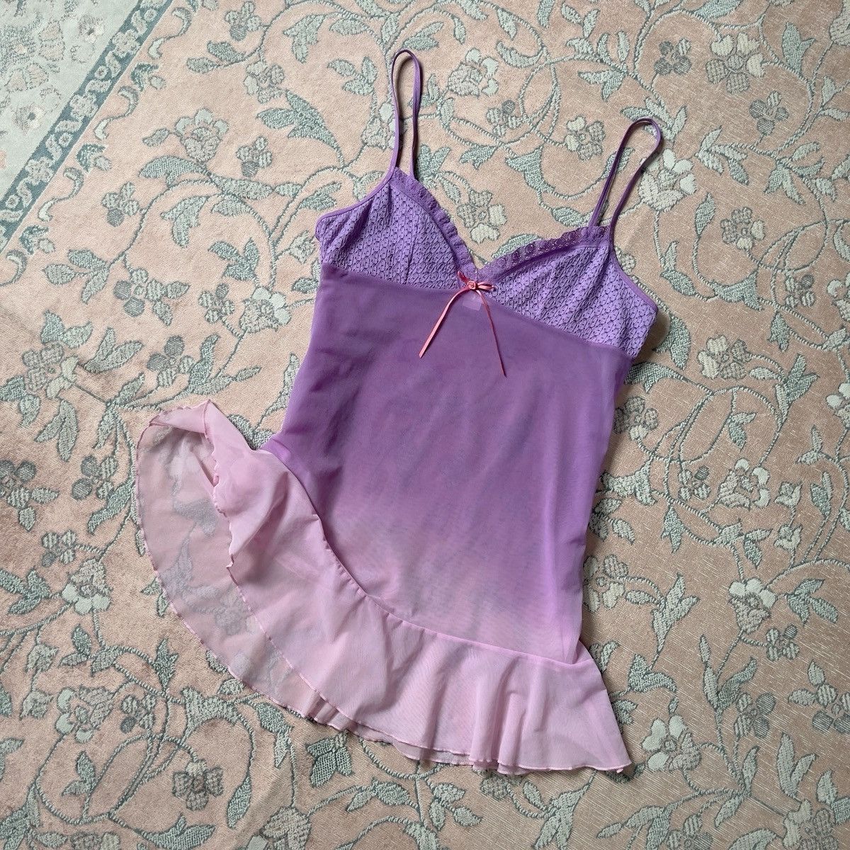 Victoria's Secret Victoria’s Secret Purple Pink Mesh Slip Dress (M–L) Size L / US 10 / IT 46 - 8 Thumbnail