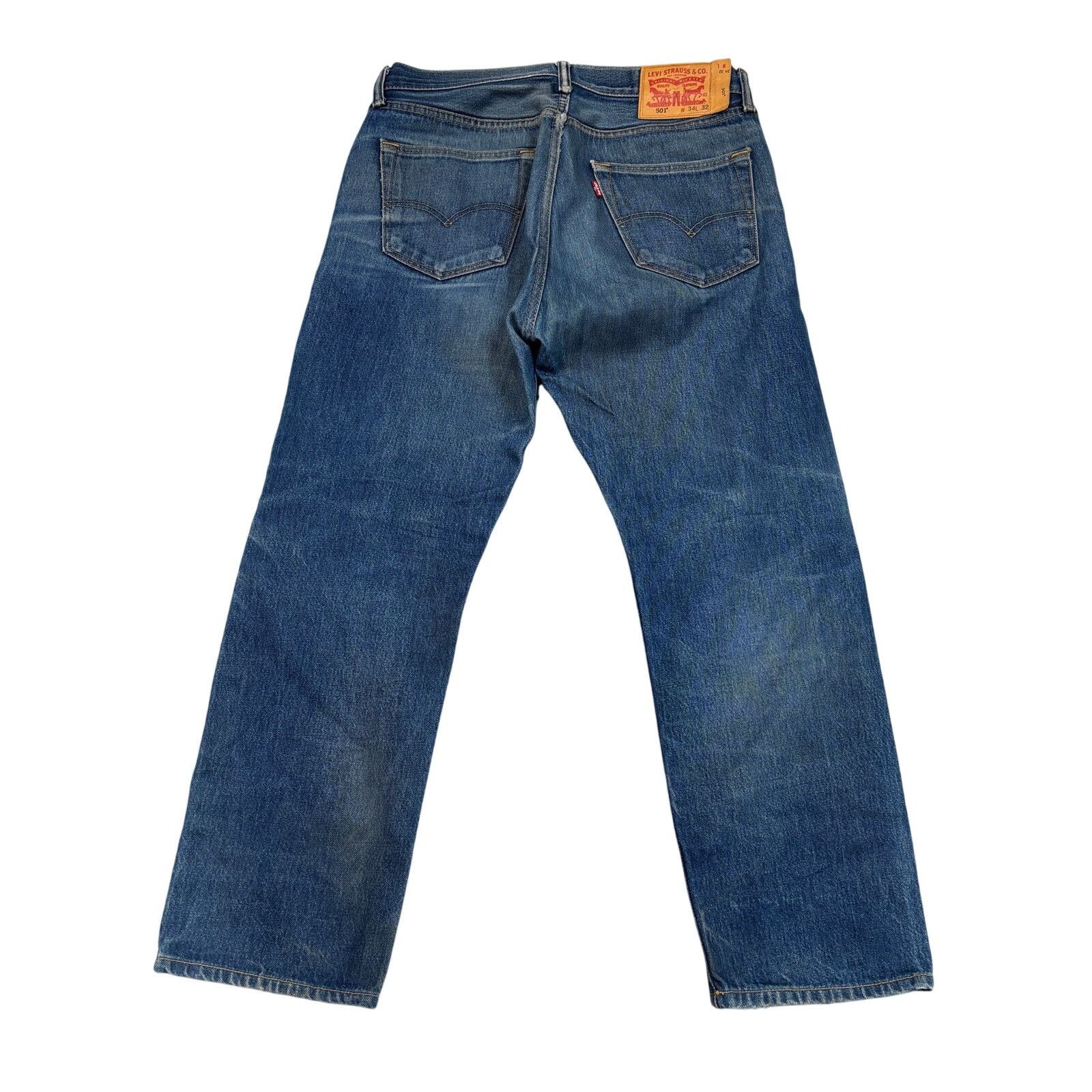 Levi's Levi's 501 Button Fly Straight Leg Jeans Men's 34x27 Size US 34 / EU 50 - 1 Thumbnail