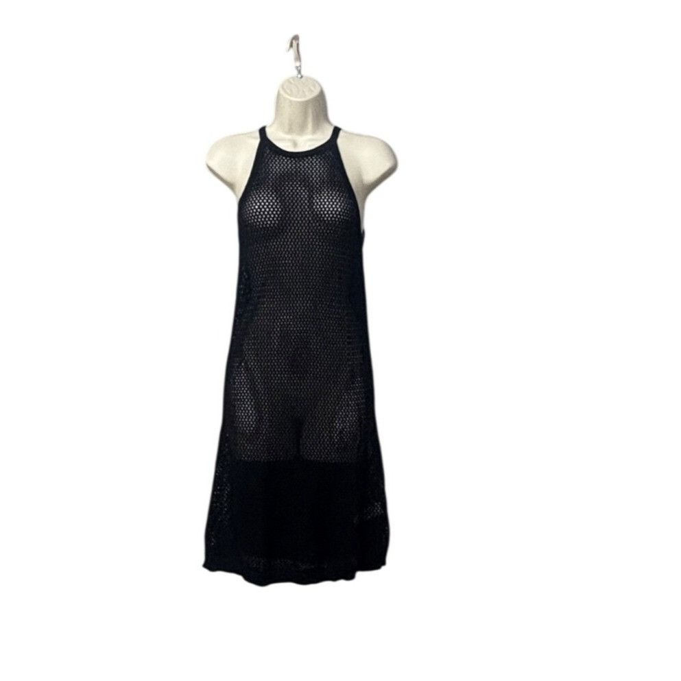 Other Tahari Womens Black Crochet Halter Cover-Up Dress, Black, Sz Size S / US 4 / IT 40 - 12 Thumbnail