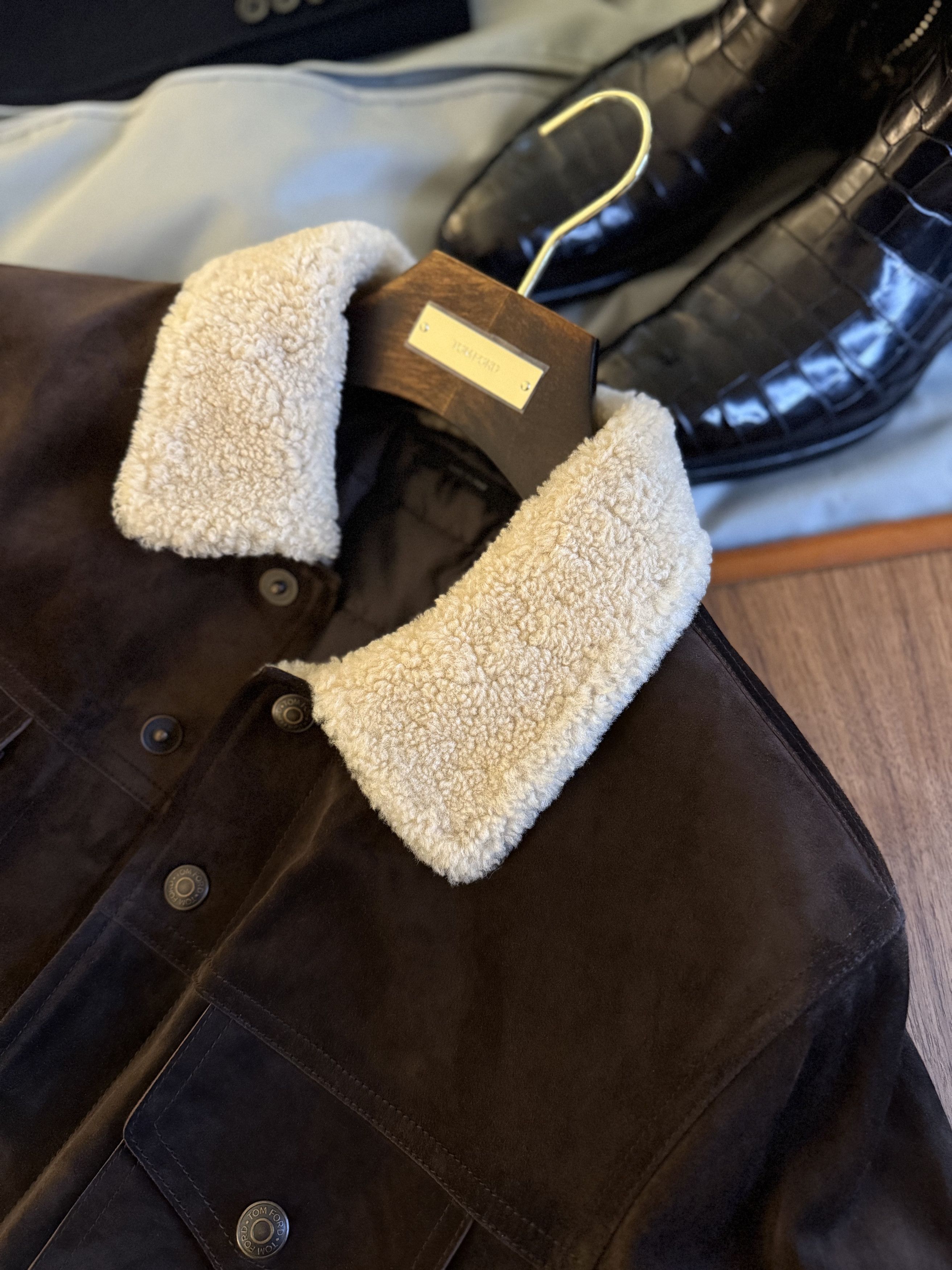 Tom Ford A-List Celeb Favorite, Coveted $9,800 w/tax Suede Shearling Size US M / EU 48-50 / 2 - 19 Thumbnail