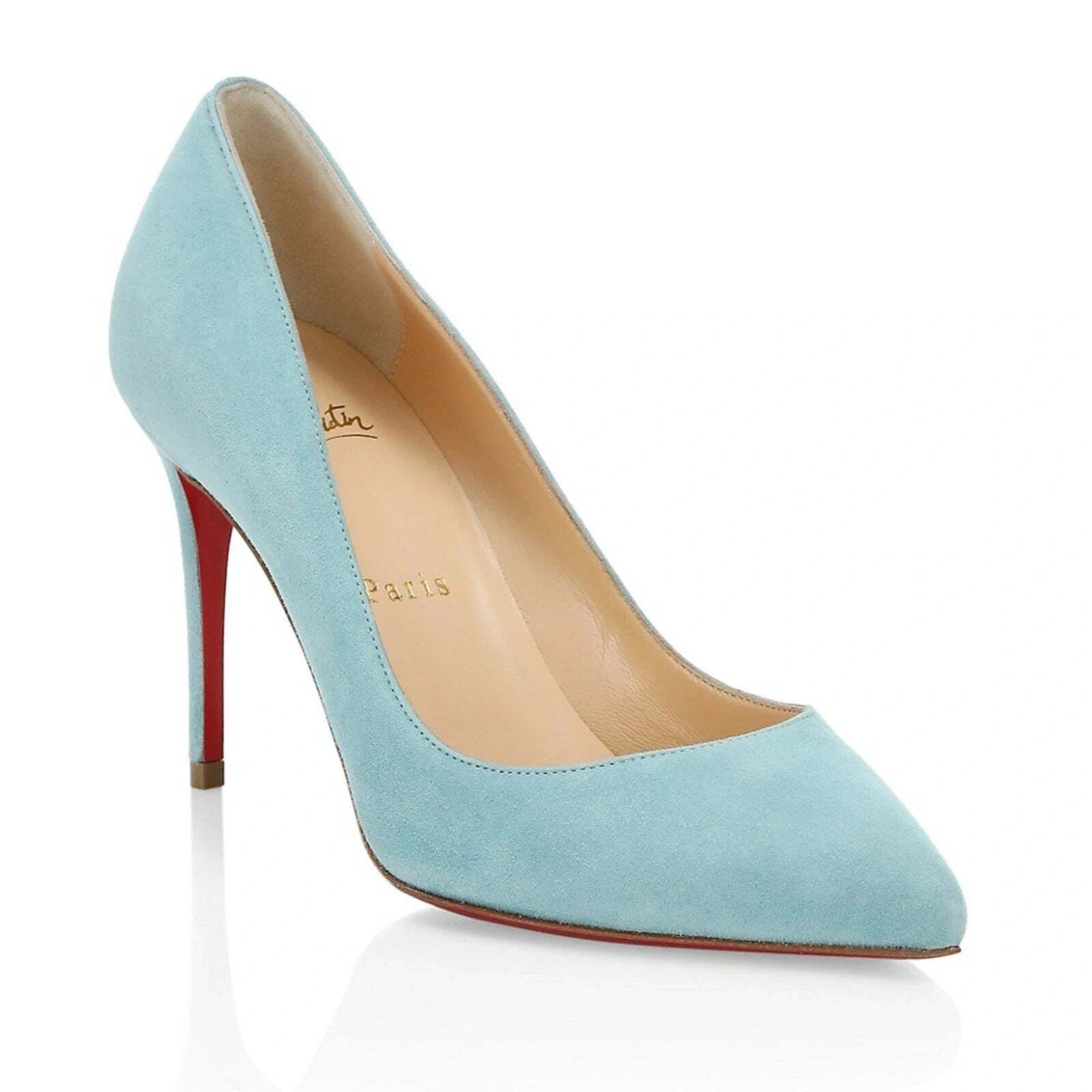 Christian Louboutin Christian Louboutin Pigalle Follies 85 Noumea Blue Suede Size US 6 / IT 36 - 3 Thumbnail