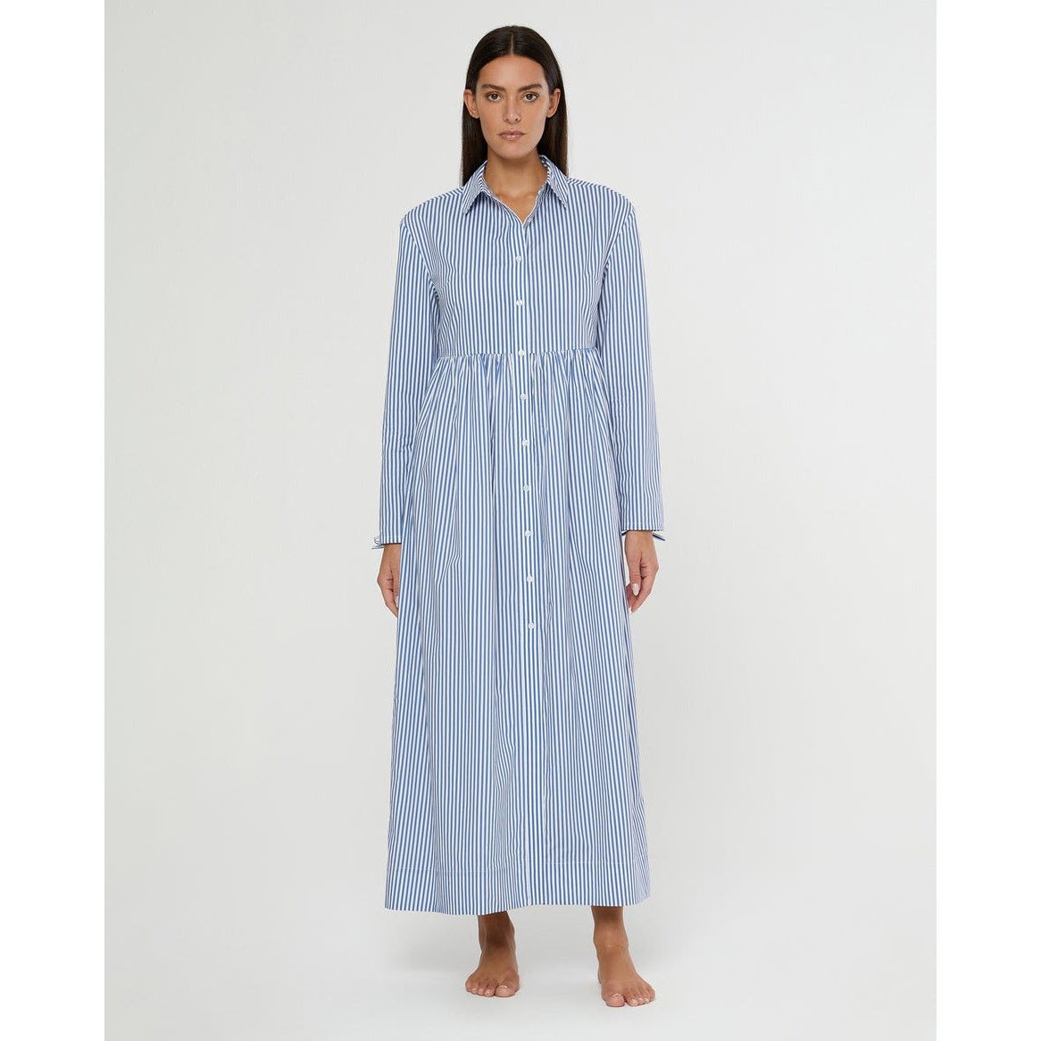 Onia New ONIA Beach Stripe Poplin Maxi Shirtdress $285 LARGE Size L / US 10 / IT 46 - 1 Thumbnail