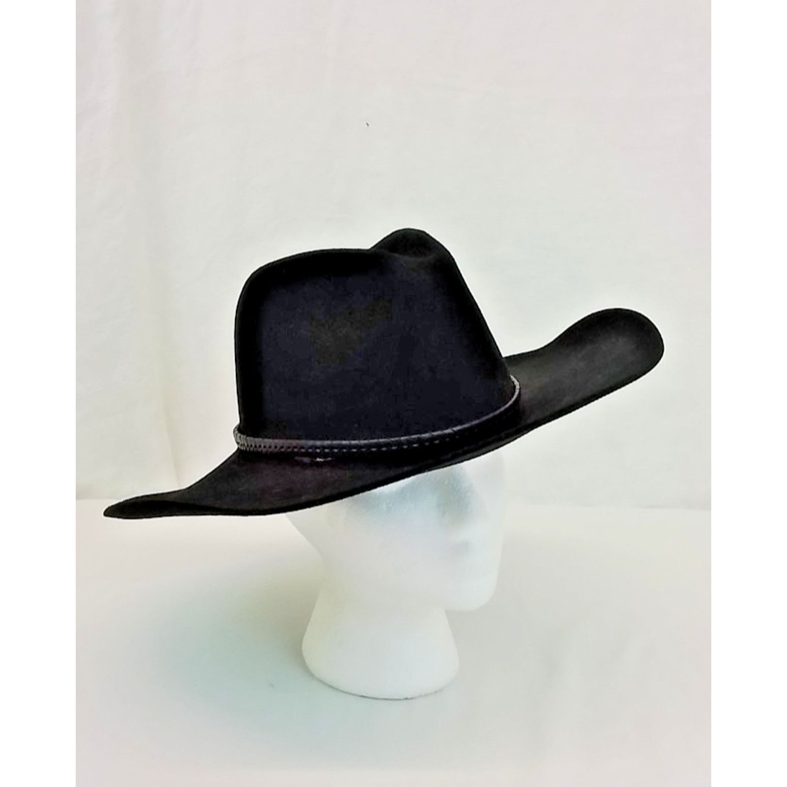 Stetson Stetson Wide Brim Hat 6 3/4 Black Felt Cowboy Hat Western Size ONE SIZE - 2 Thumbnail