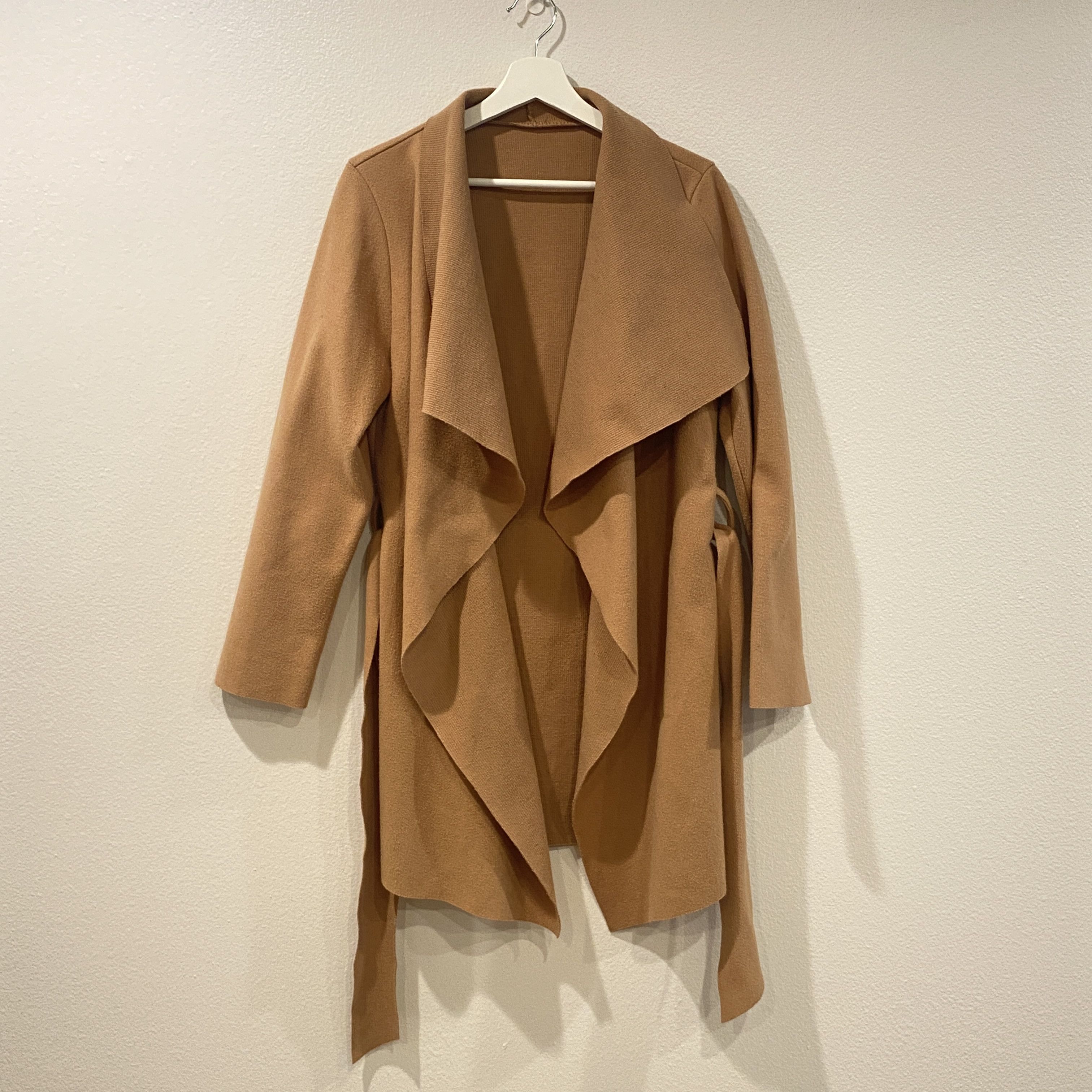 Other Tan Brown Mid-Length Wrap Coat Belted Minimalist Outerwear Size S / US 4 / IT 40 - 9 Thumbnail
