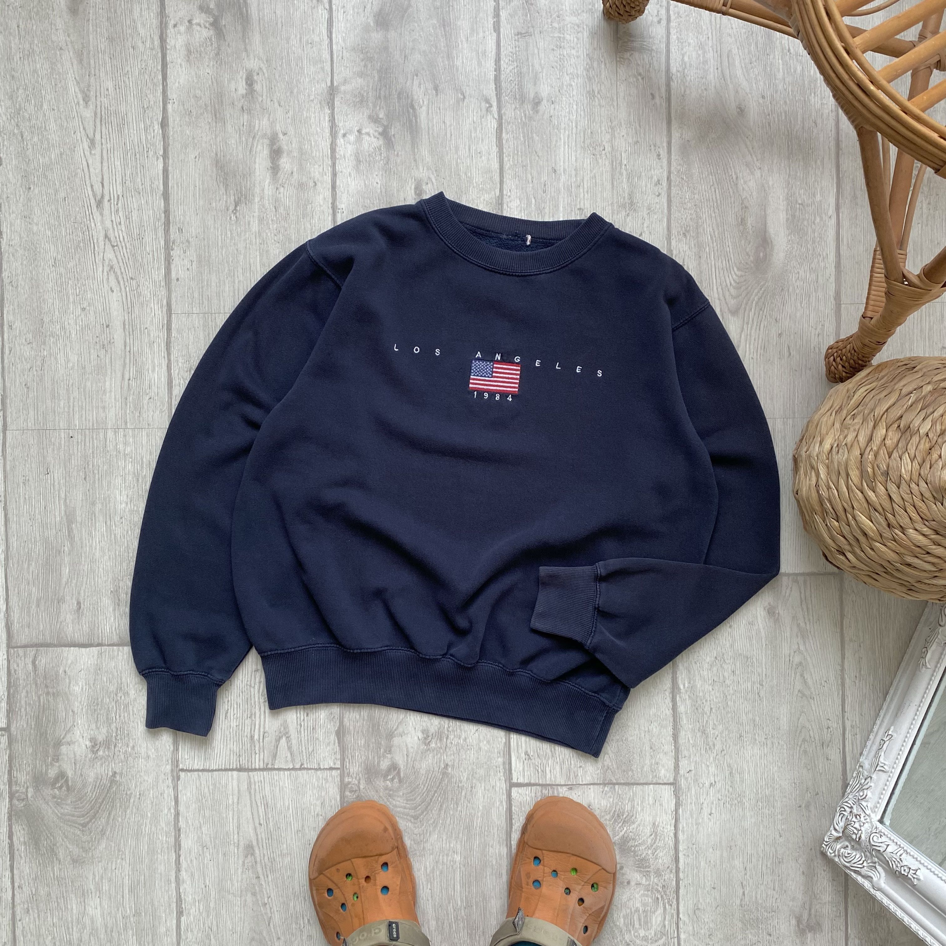Los Angeles Apparel 🇺🇸 Vintage Los Angeles Embroidered USA Flag Sweatshirt Size US S / EU 44-46 / 1 - 4 Thumbnail
