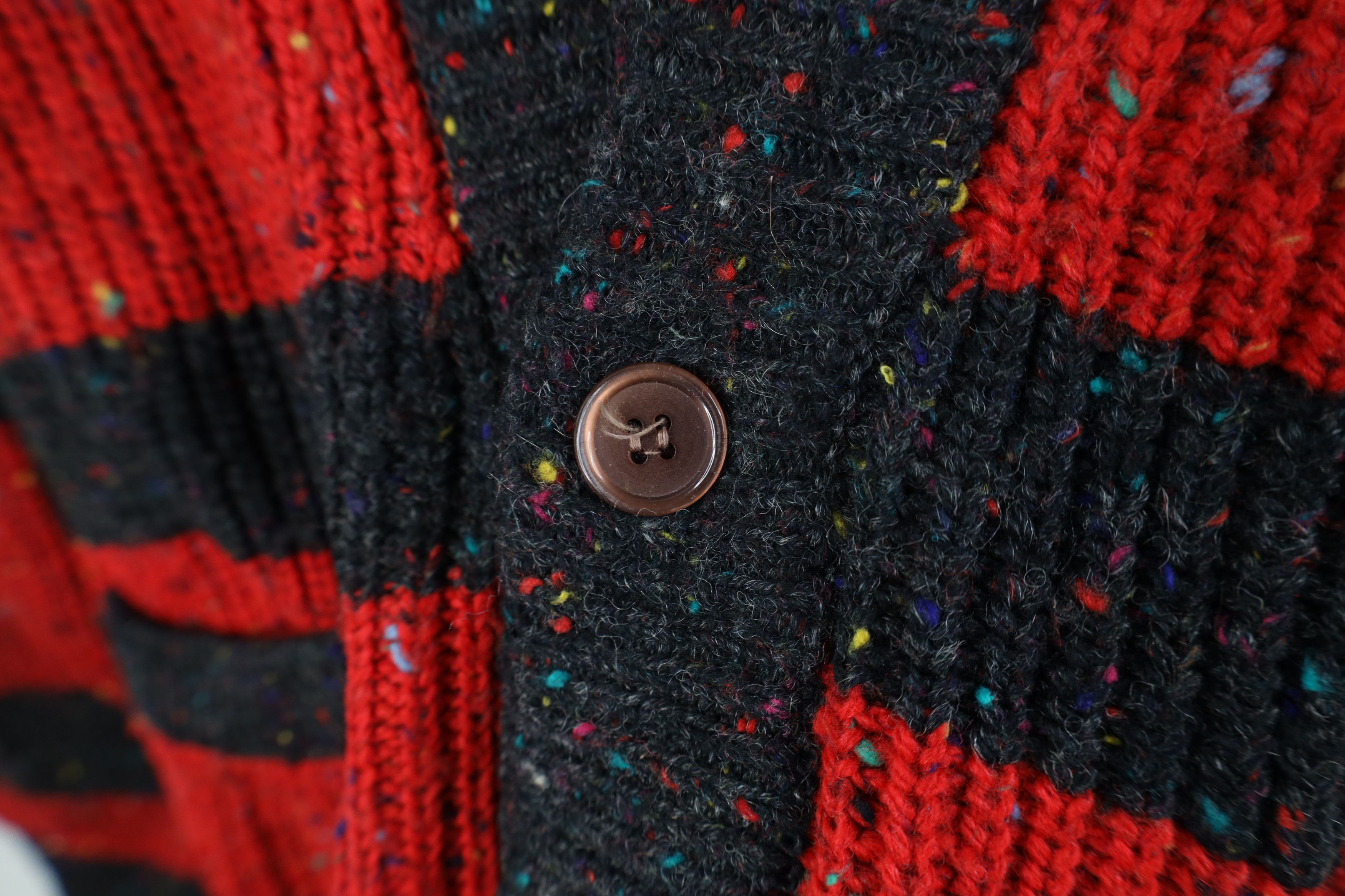 Vintage Vintage 90s Streetwear Rainbow Ribbed Knit Cardigan Sweater Size US M / EU 48-50 / 2 - 4 Thumbnail