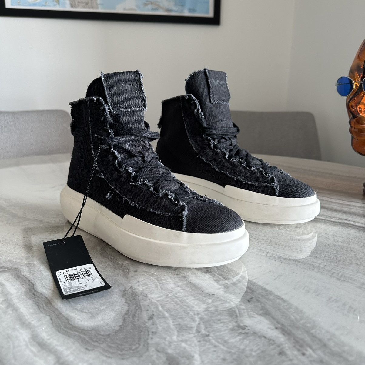 Adidas × Y-3 Adidas Yohji Yamamoto Y-3 Nizza High Black Off-White Sneaker Size US 6 / EU 39 - 2 Thumbnail
