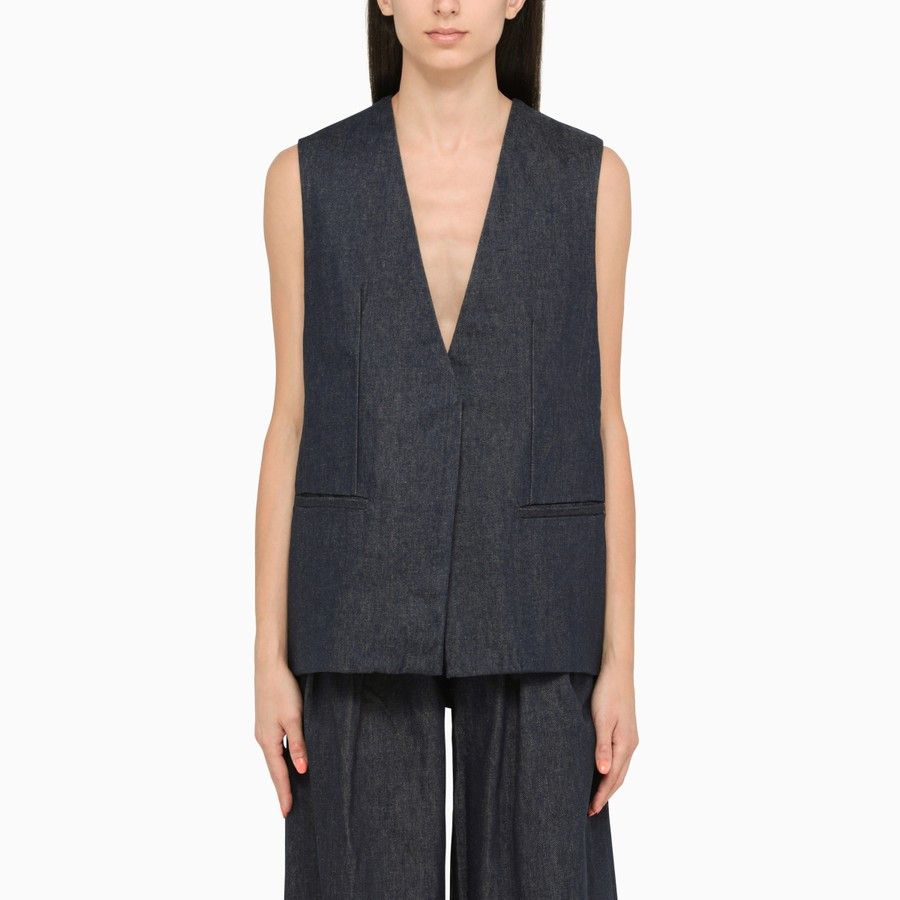 image of Amiri O1D2Blof0124 Waistcoat In Blue, Women's (Size XS)