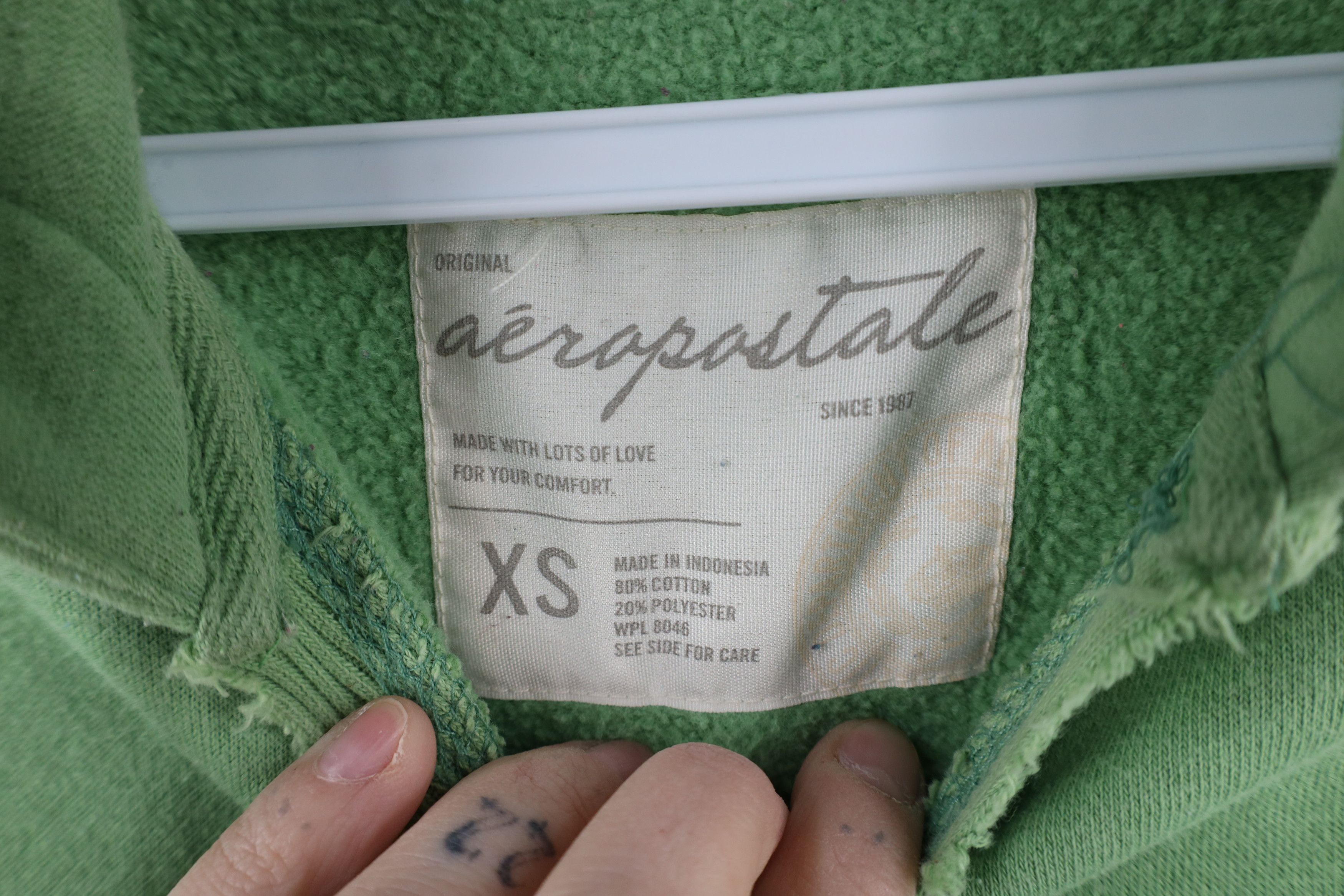 Aeropostale × Vintage Vintage 90s Y2K Aeropostale Spell Babydoll Hoodie Sweatshirt Size XS / US 0-2 / IT 36-38 - 9 Thumbnail