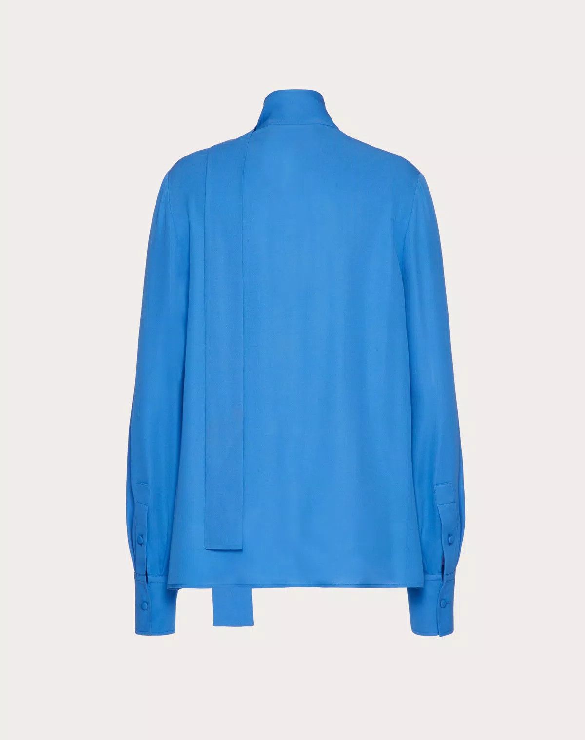 Valentino o1s1wg110426 Georgette Blouse in Blue Size M / US 6-8 / IT 42-44 - 2 Thumbnail