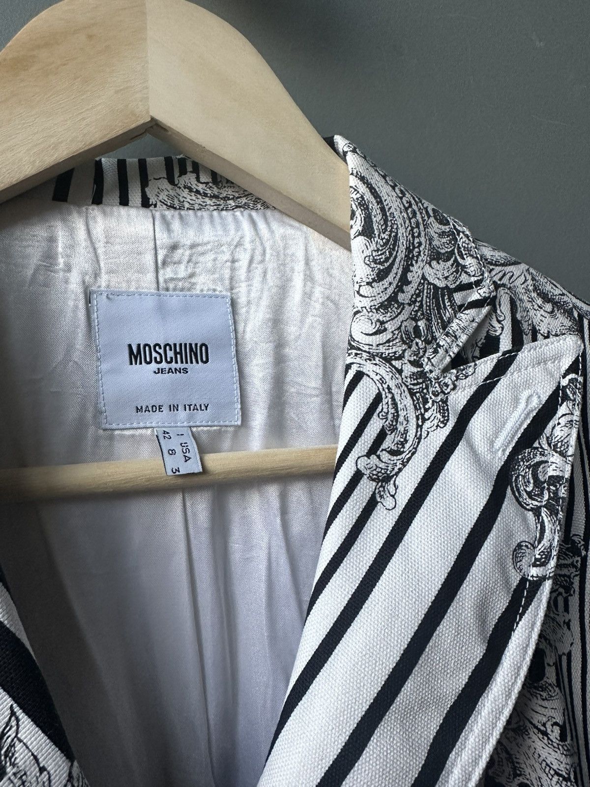 Moschino Moschino Striped Barocco Italy Women Blazer Size 42 IT Size M / US 6-8 / IT 42-44 - 3 Thumbnail